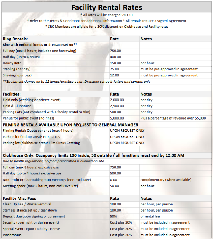 Rental Forms — SOUTHLANDS RIDING CLUB