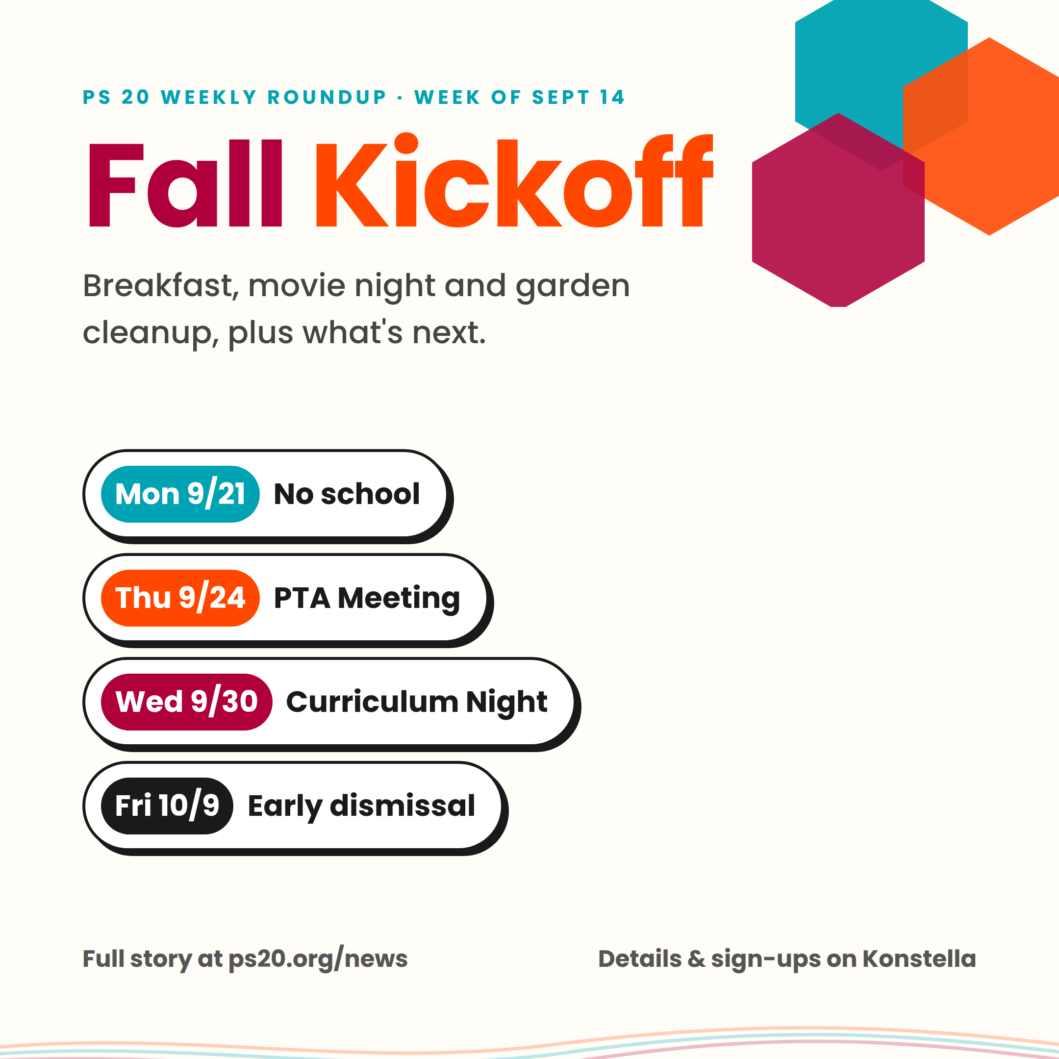 Fall Kickoff - Breakfast, Movie Night and a Garden Cleanup