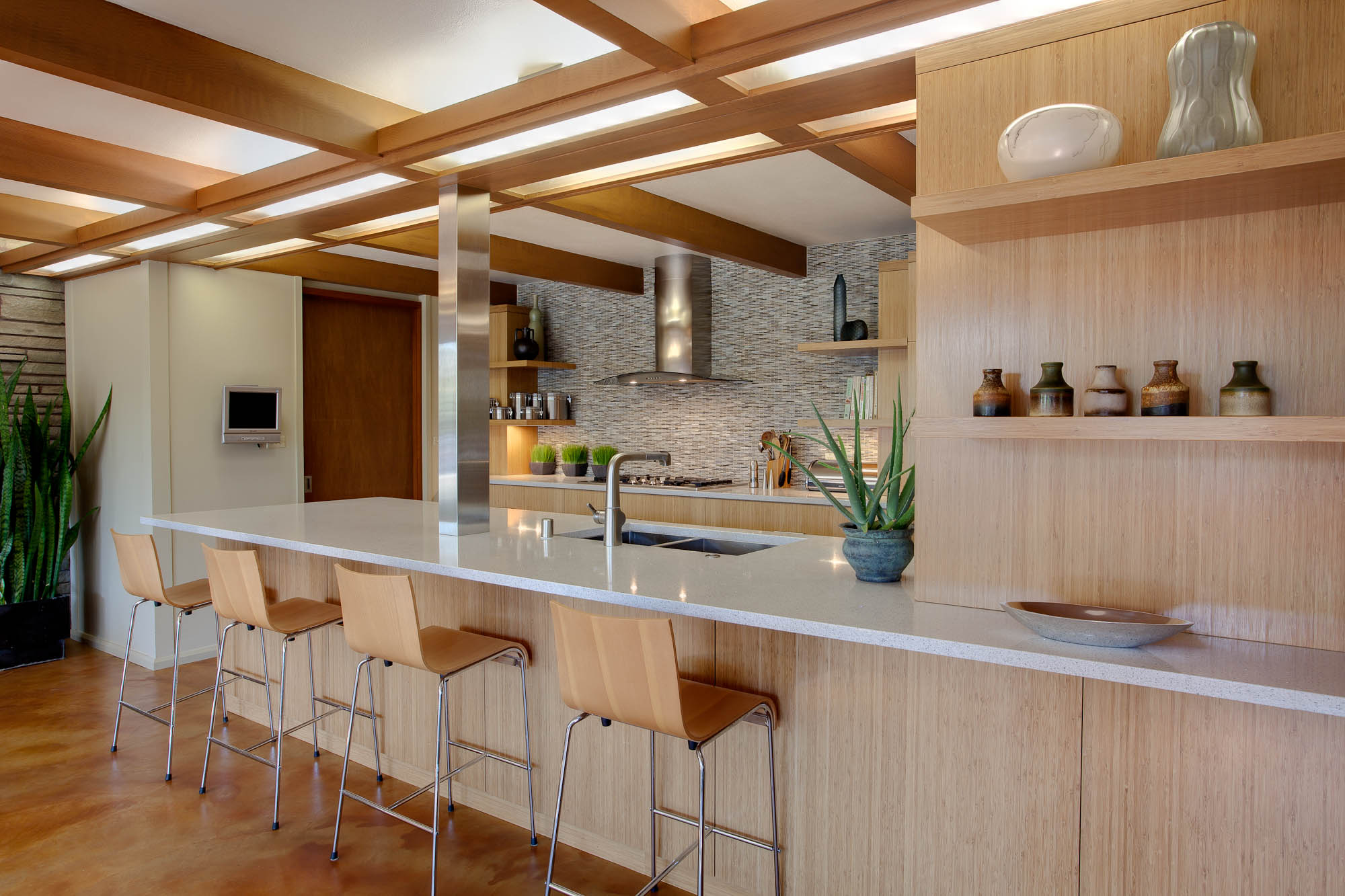Usonian Kitchen Design with Modern Amenities