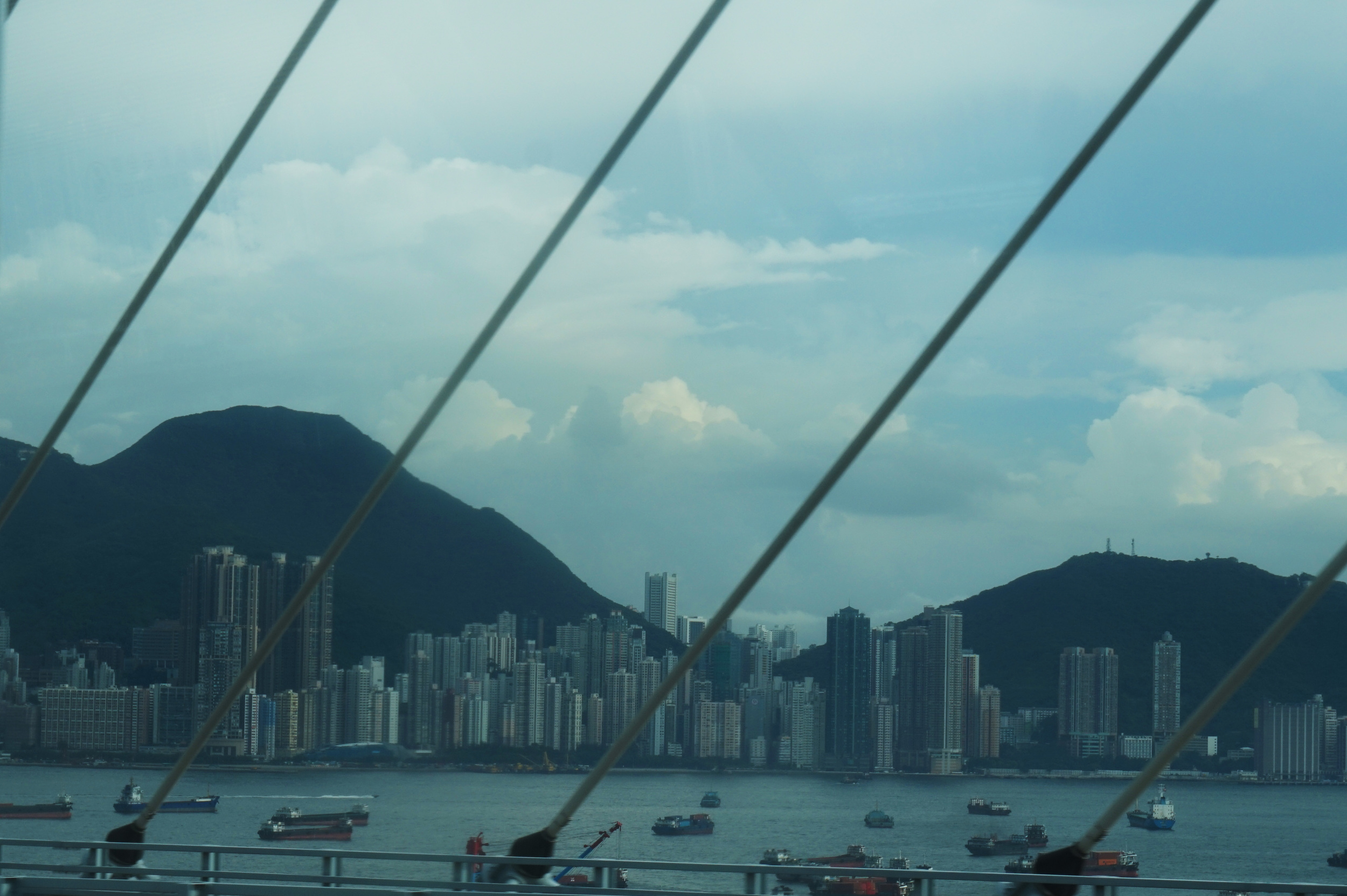 Bridge Boats Street View Hongkong China Postcard Ship etc Buddha Harbor 