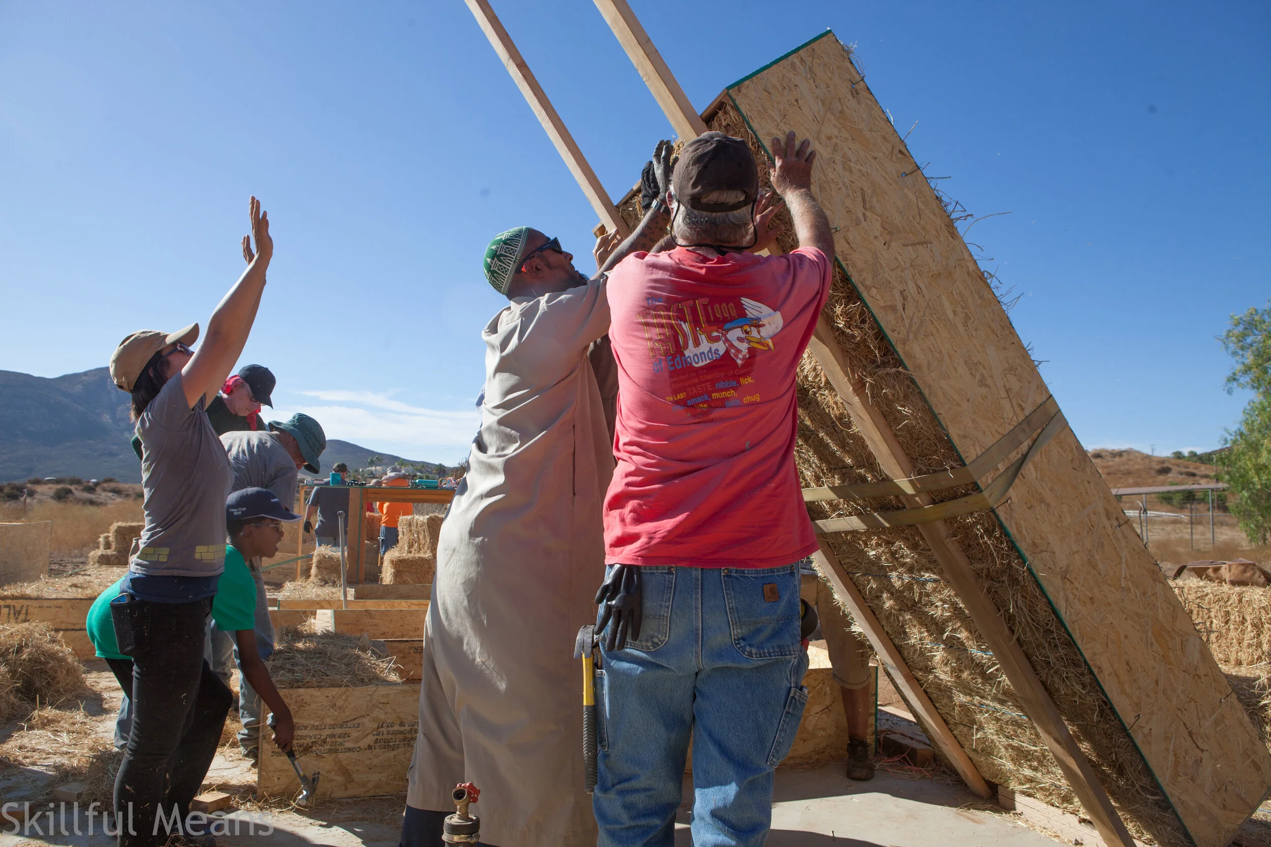 Raising the first panel.