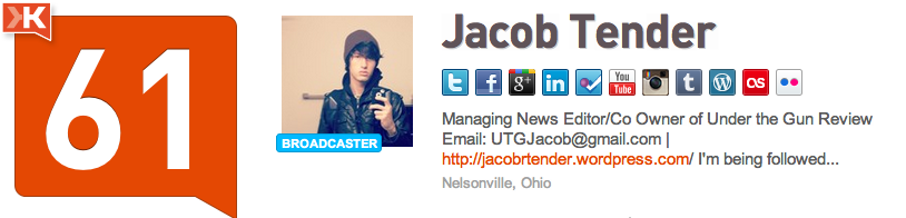 My Klout account showing my current score of 61.