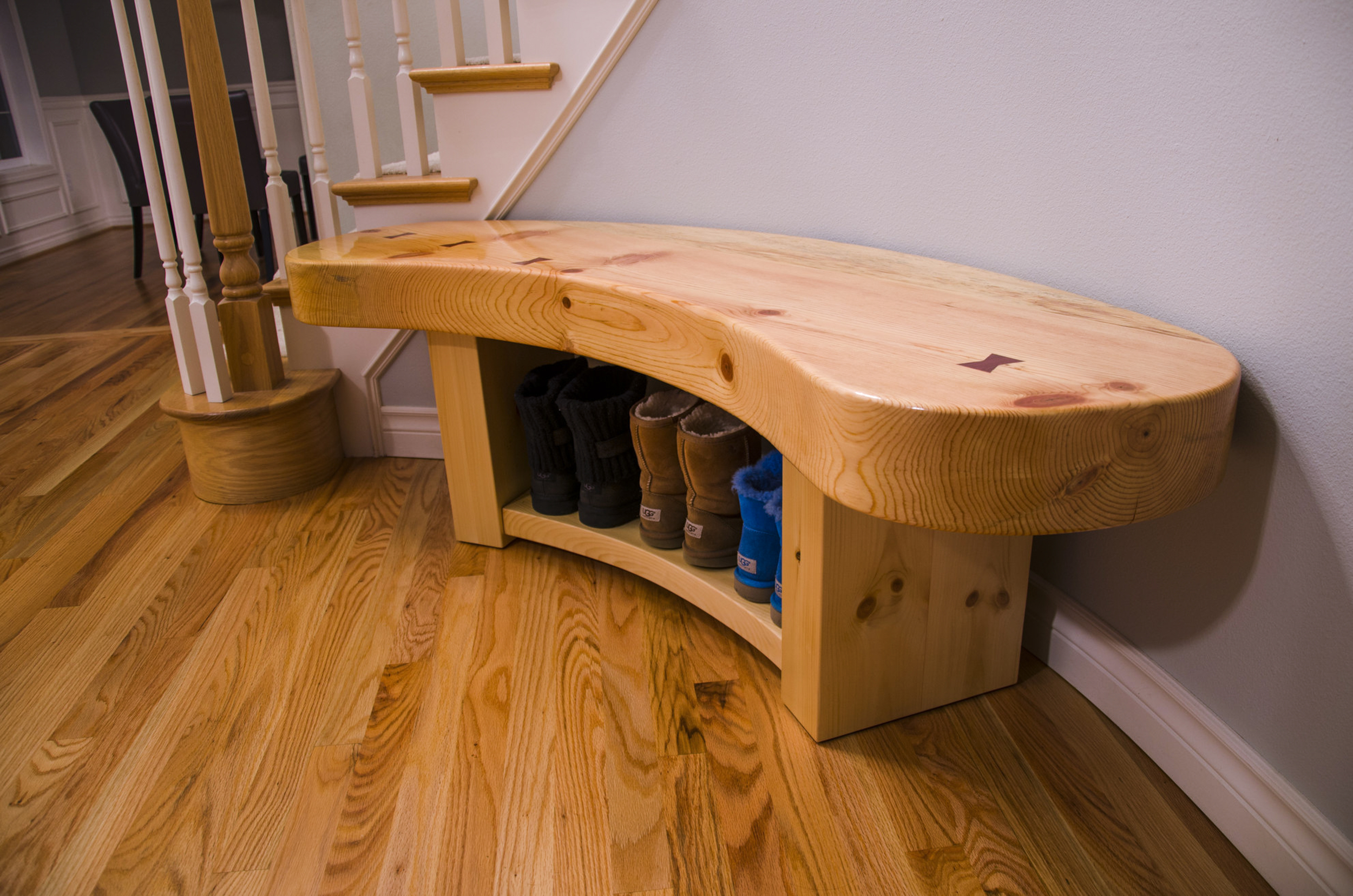 Entry Way Curved Bench