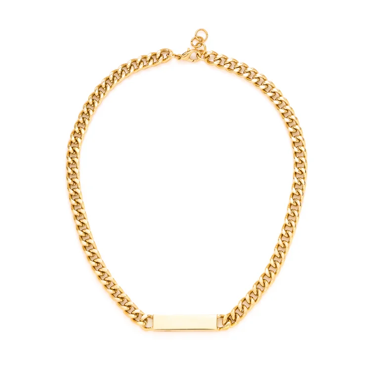 Hillary Name Plate Necklace — Nadia Lee