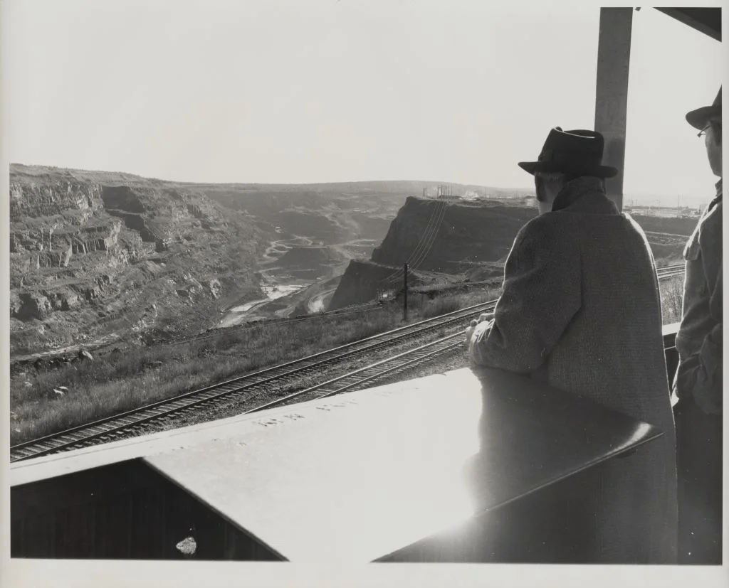  Iron ore open pit mine, Minnesota. Credit U.S. President's Railroad Commission Photographs, Cornell University