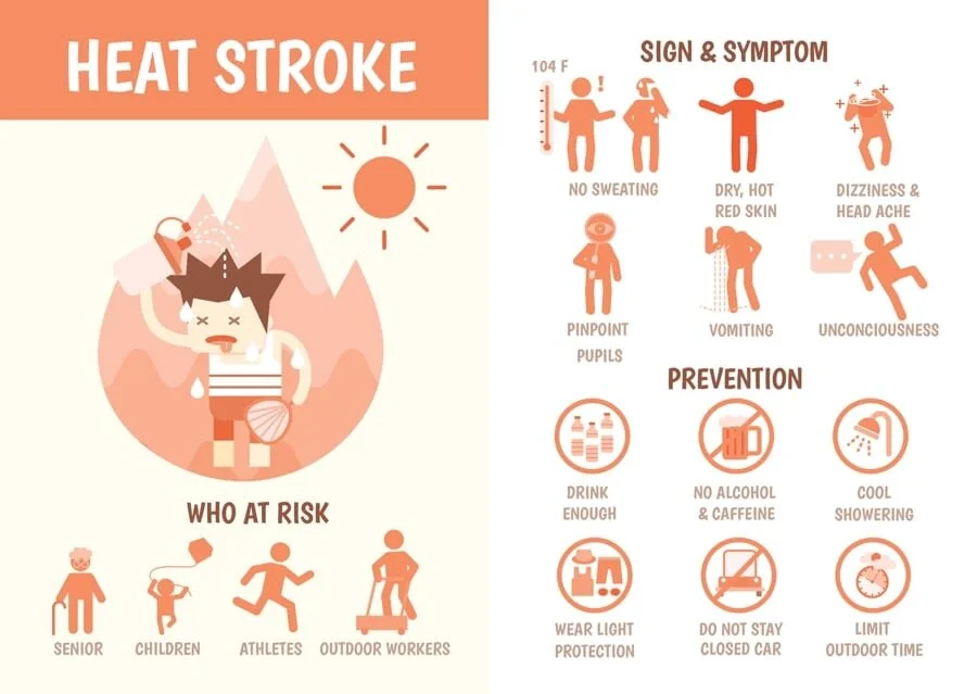 Heat Exhaustion Symptoms Infographic San Diego Gerald Brody Attorneys
