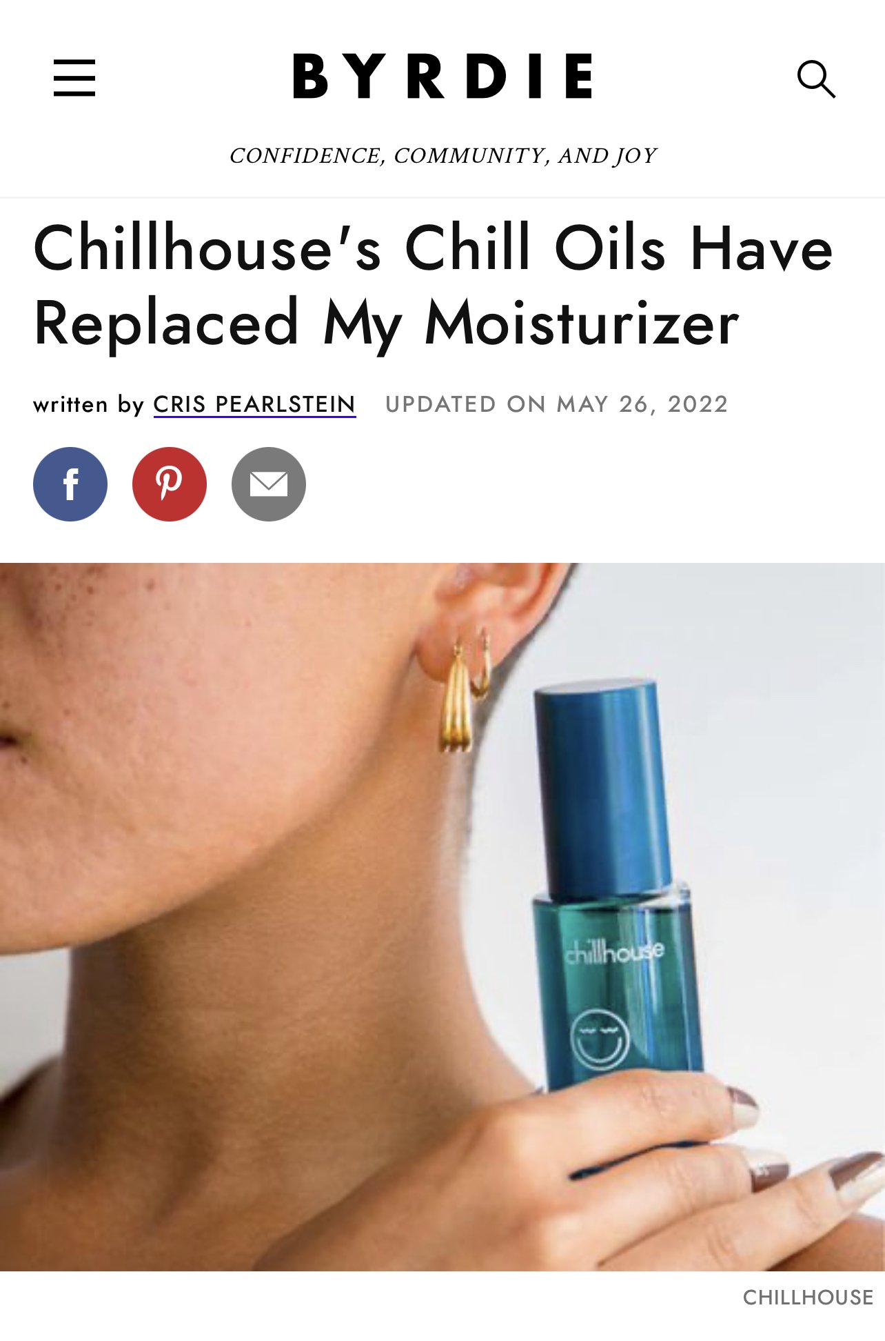 Byrdie May'22 // Chill Oils Review