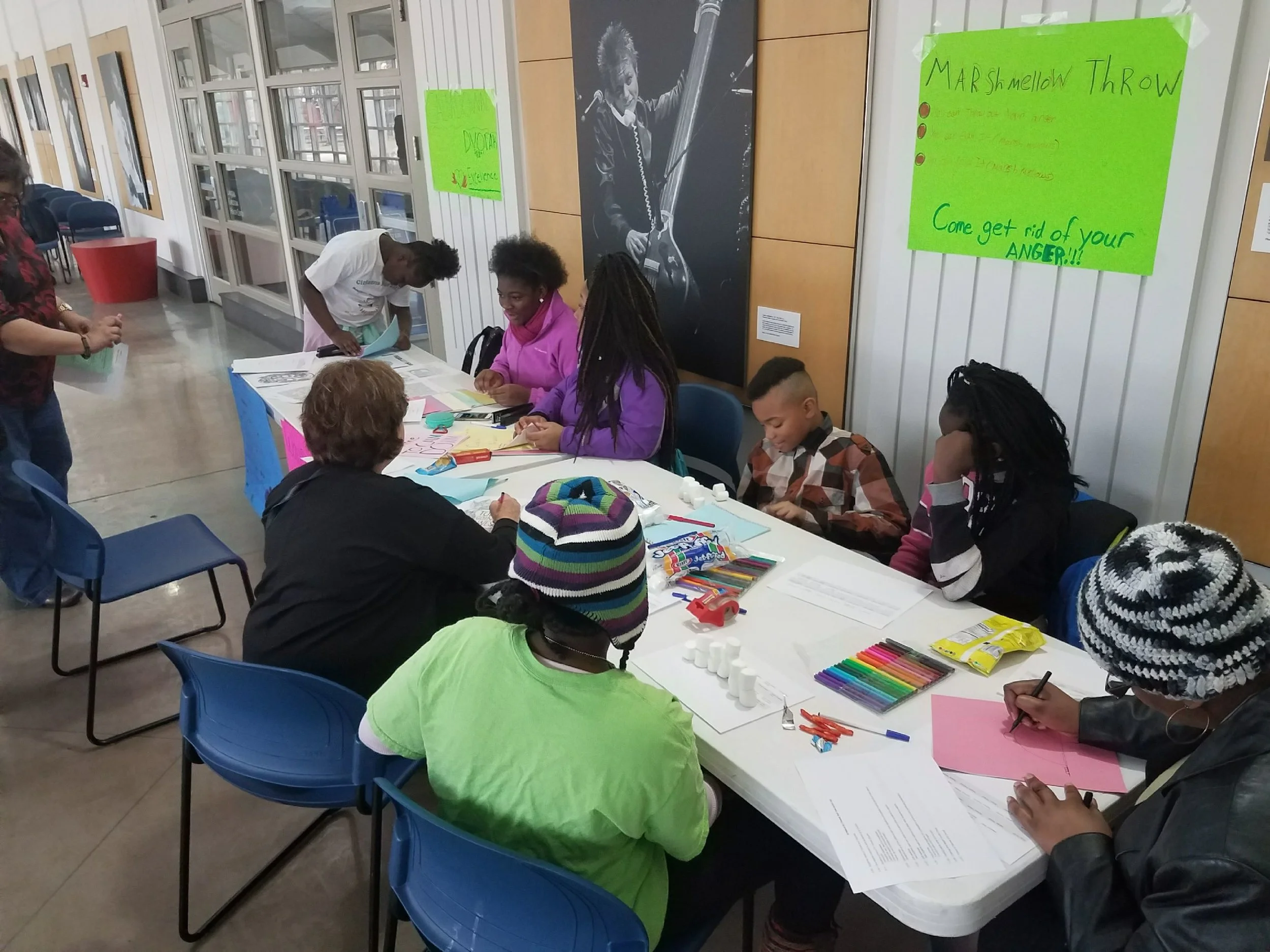 Students from Chalmers, Dvorak, and DePriest Elementary Schools at the "Take Action!" event in Homan Square on February 11, 2017 