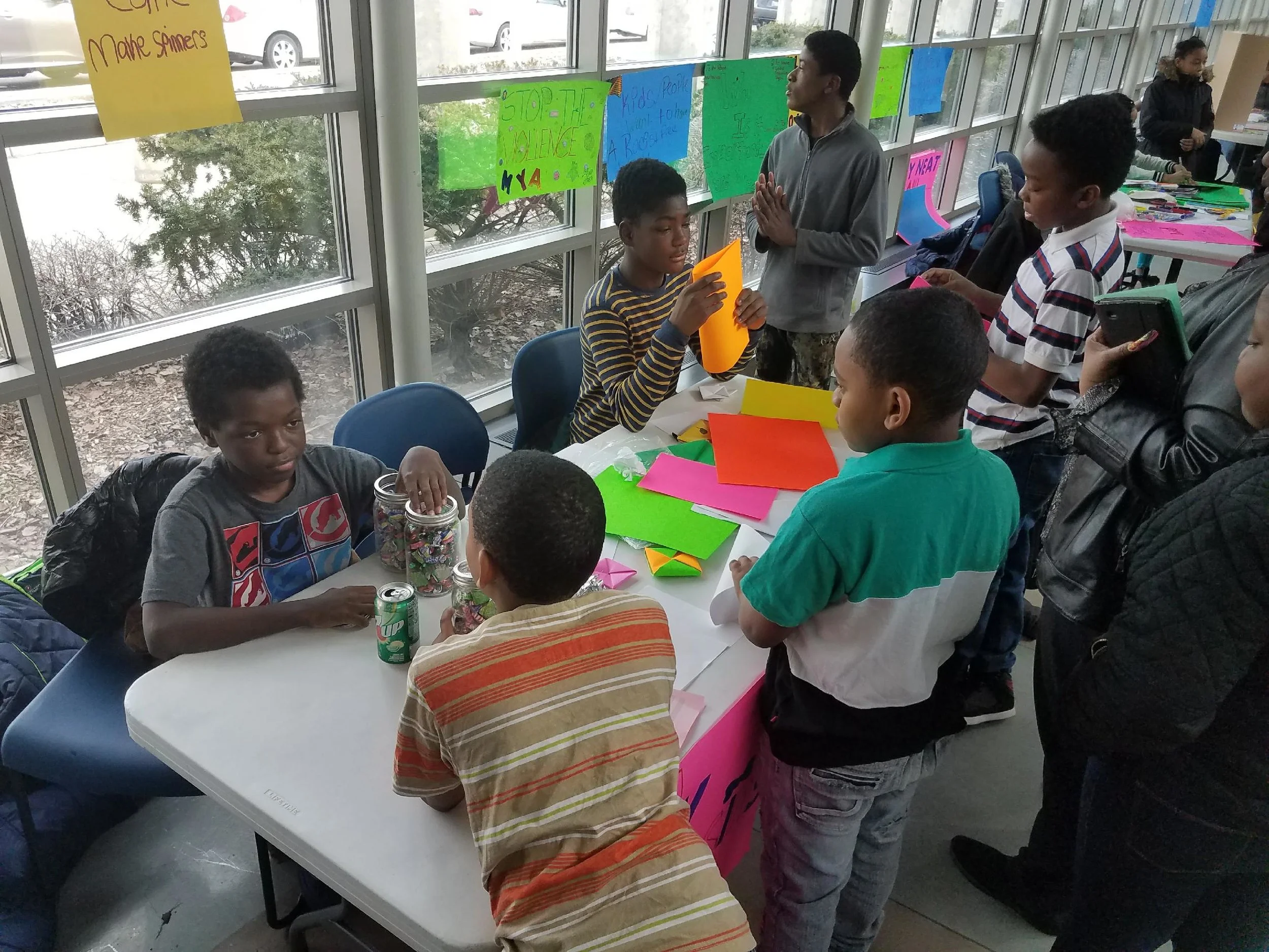 Students from Chalmers, Dvorak, and DePriest Elementary Schools at the "Take Action!" event in Homan Square on February 11, 2017 