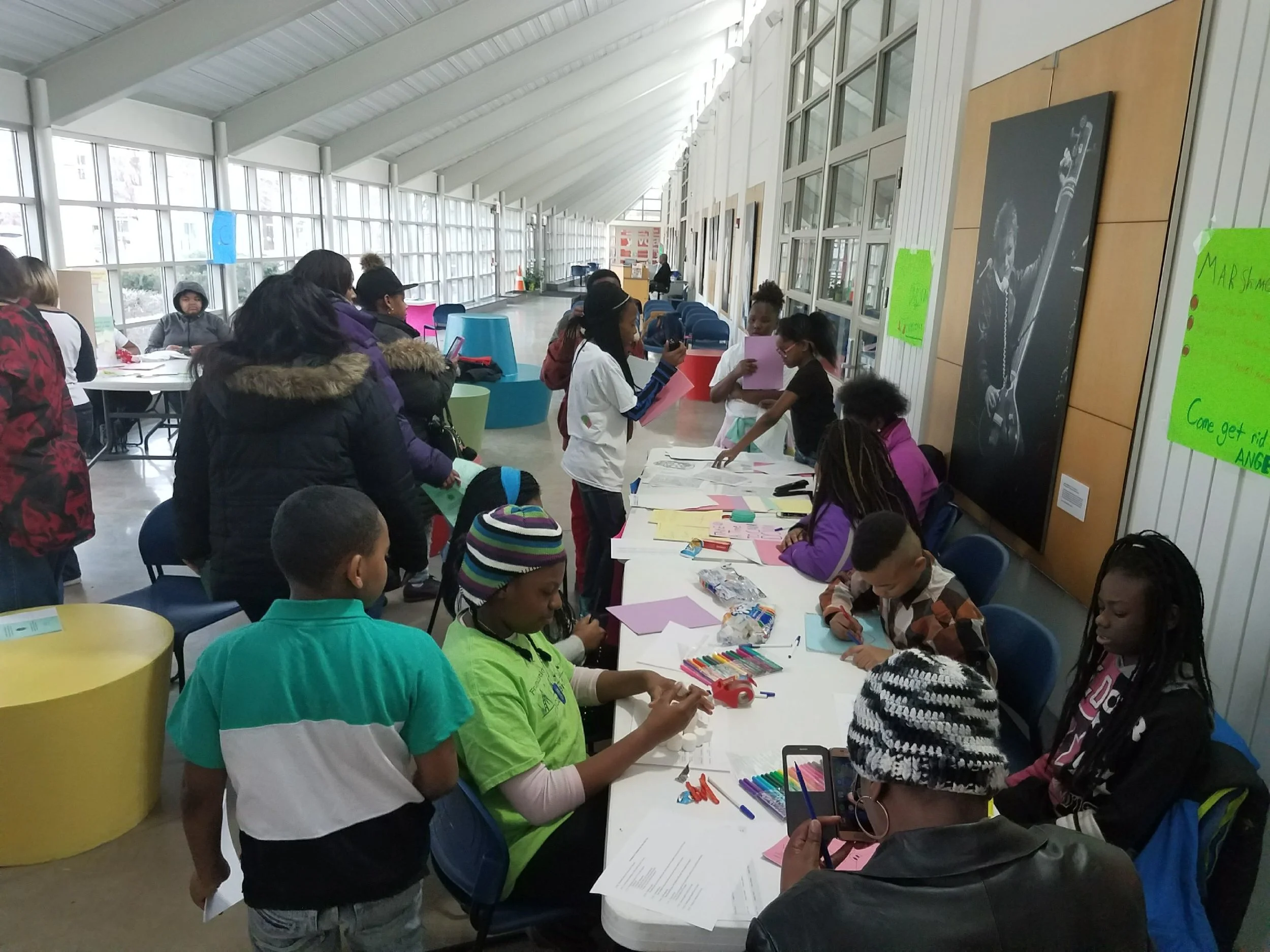 Students from Chalmers, Dvorak, and DePriest Elementary Schools at the "Take Action!" event in Homan Square on February 11, 2017 