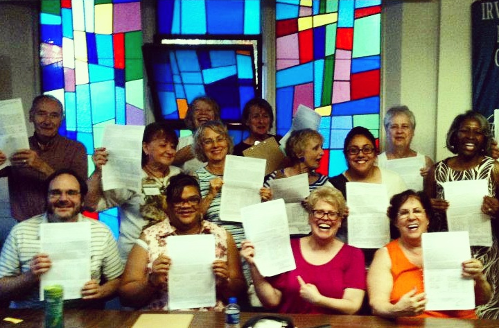 North River residents proudly display signatures for Chicago's first EMHSP ballot on November 6, 2012