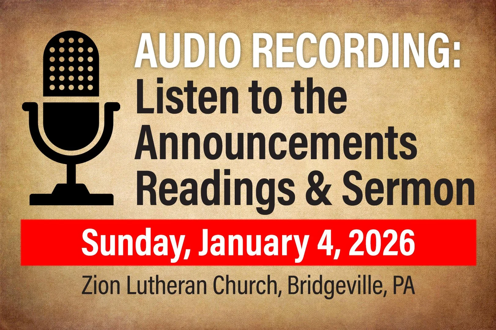 Audio: Sunday, January 4, 2026