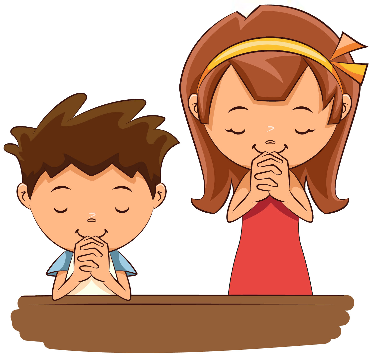 A Child Praying Cartoon