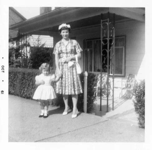 Millie and Marianne heading to Zion Lutheran Church in 1961.