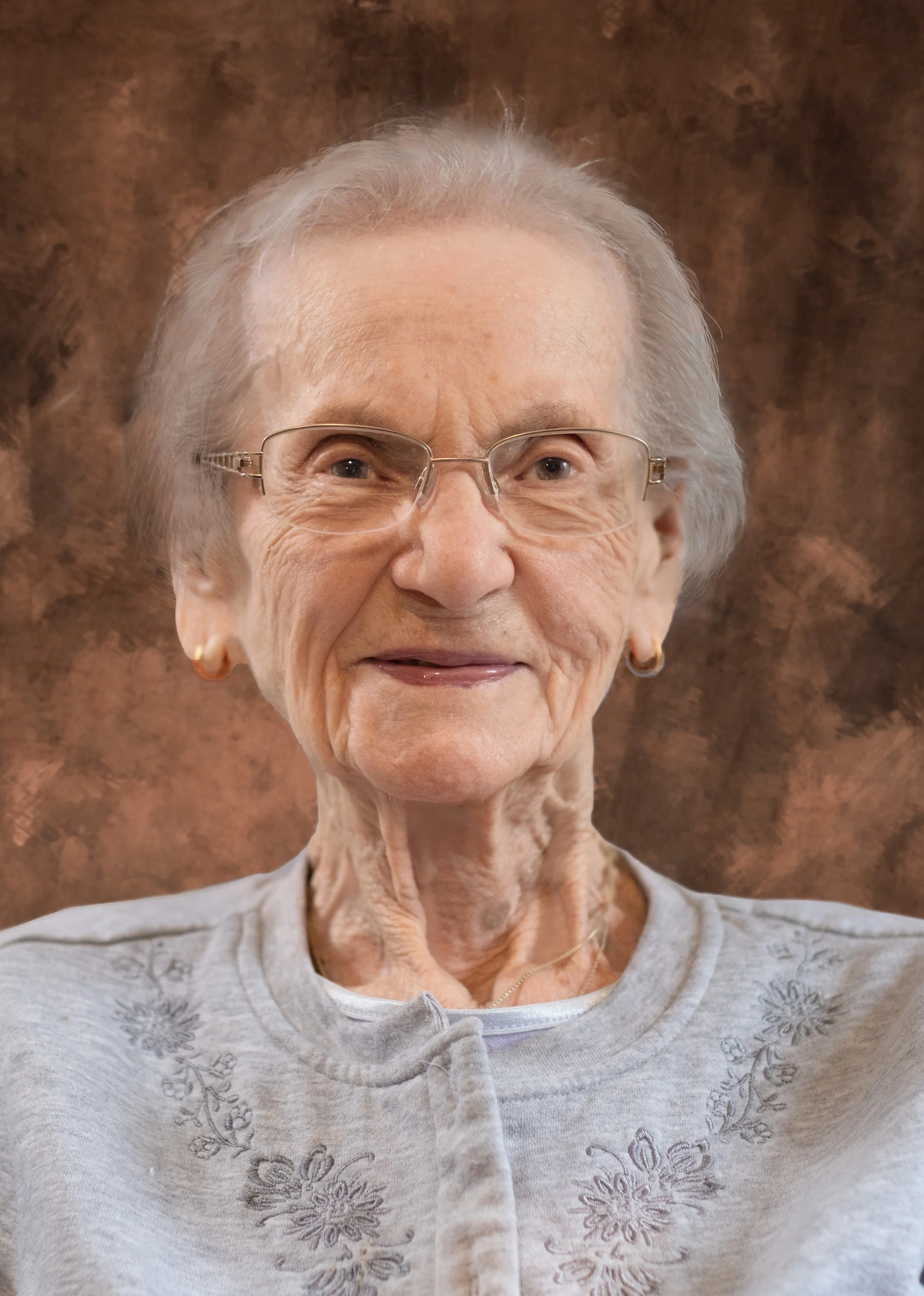 Millie’s photo for the Zion Lutheran Church photo directory (at 99) .
