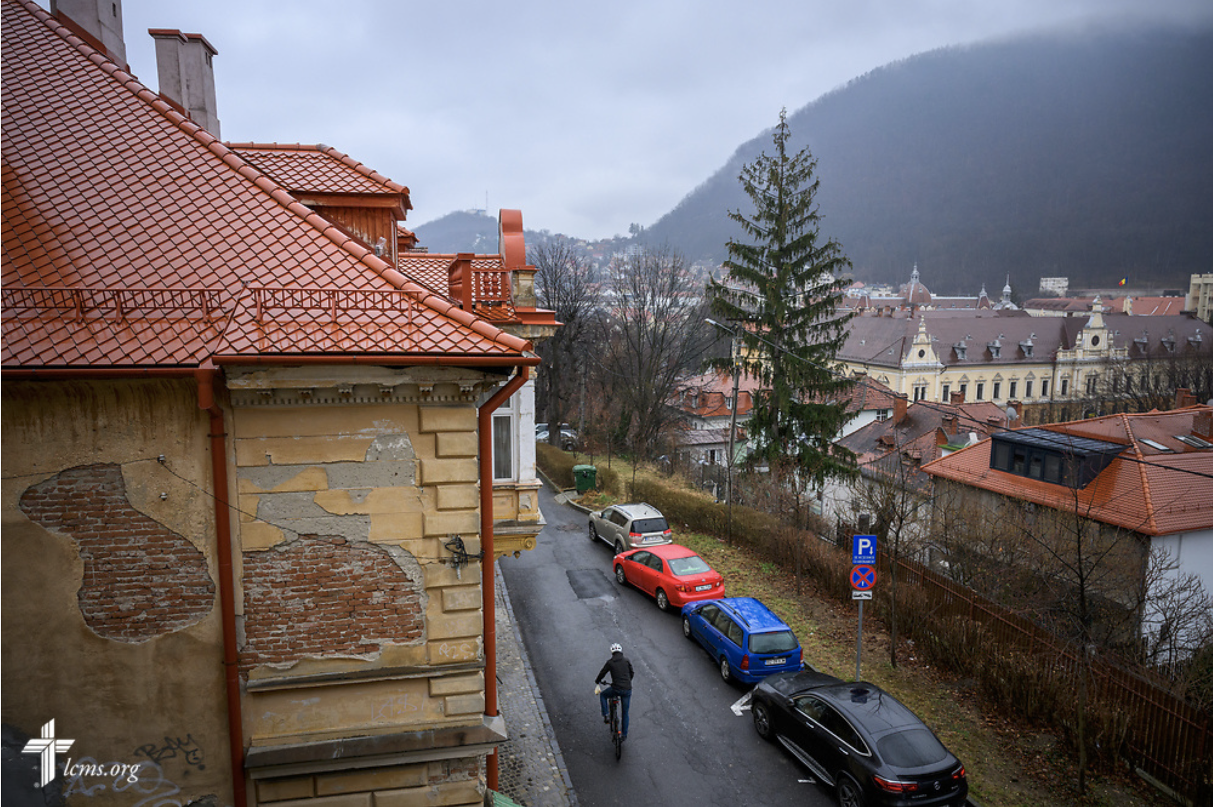  A view outside the St. Mary's Lutheran Center on Sunday, Feb. 18, 2024, in Brașov, Romania. LCMS Communications/Erik M. Lunsford 
