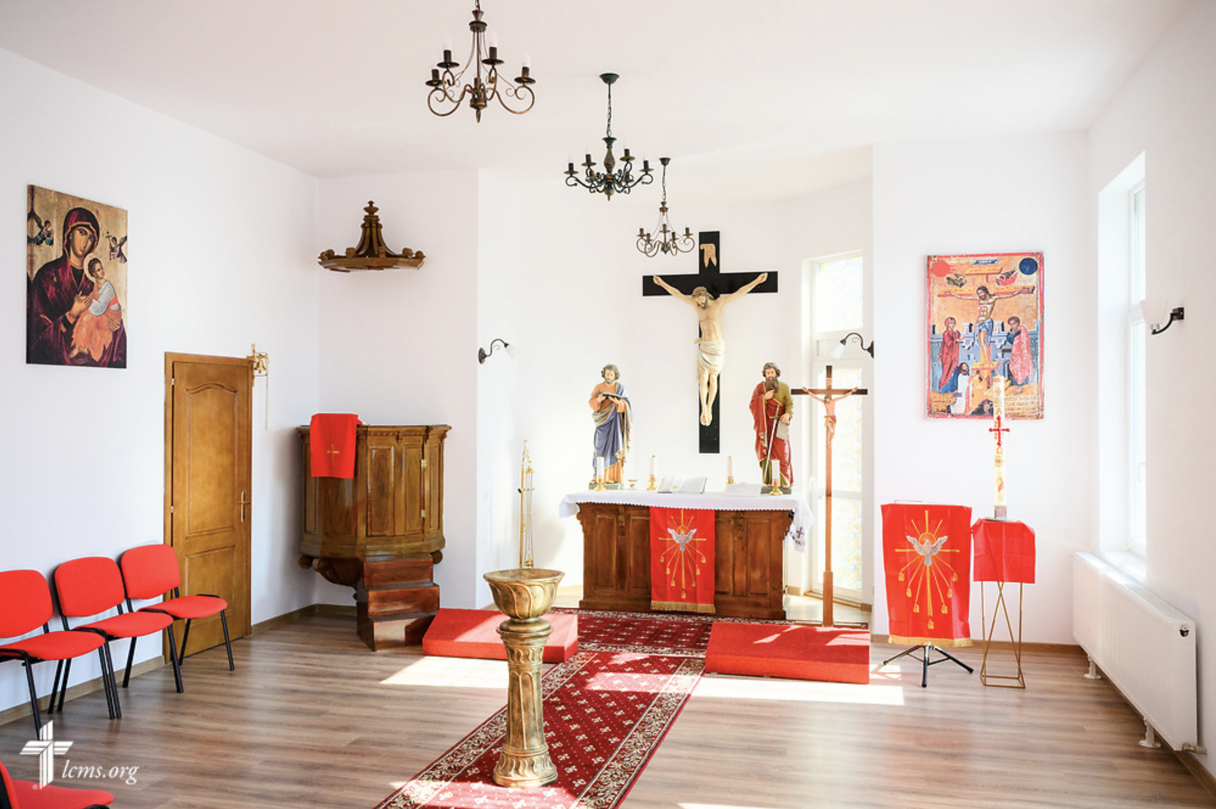  The chapel space on Saturday, Feb. 17, 2024, at the St. Mary's Lutheran Center in Brașov, Romania. LCMS Communications/Erik M. Lunsford 