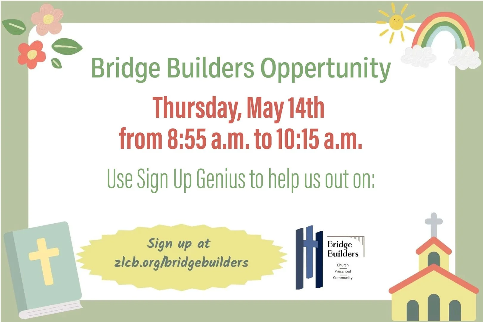 Bridge Builders Event – Thursday May 14th Morning