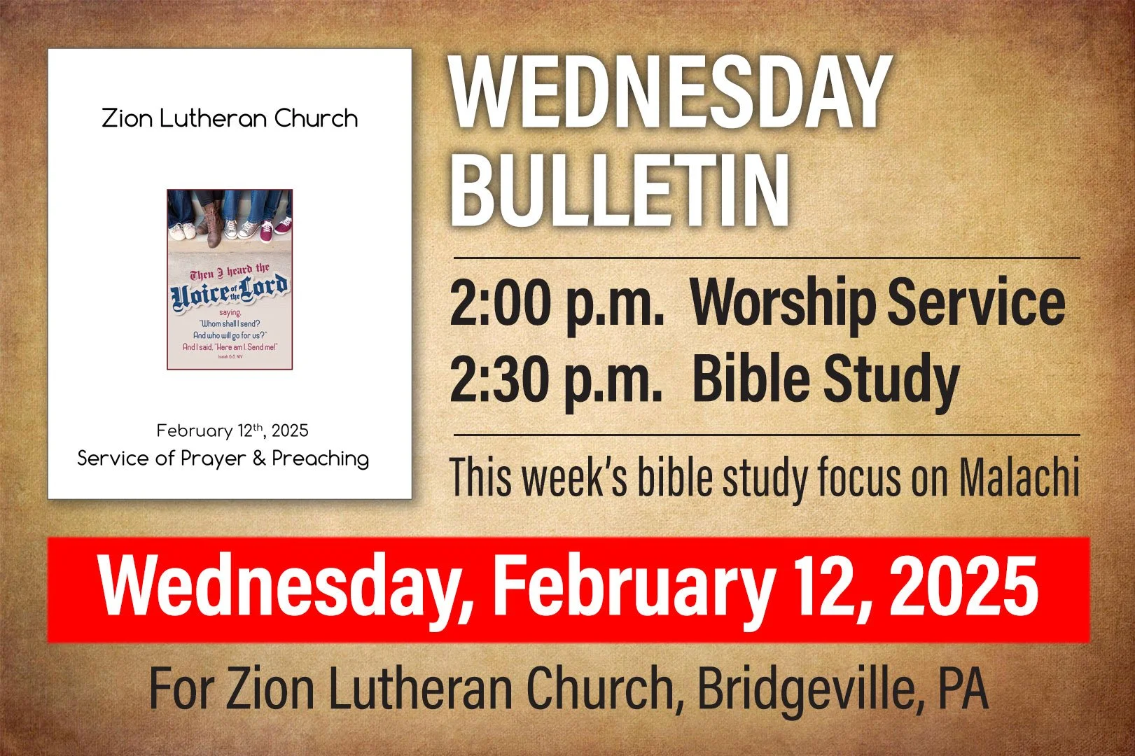 Bulletin: Wednesday February 12, 2025