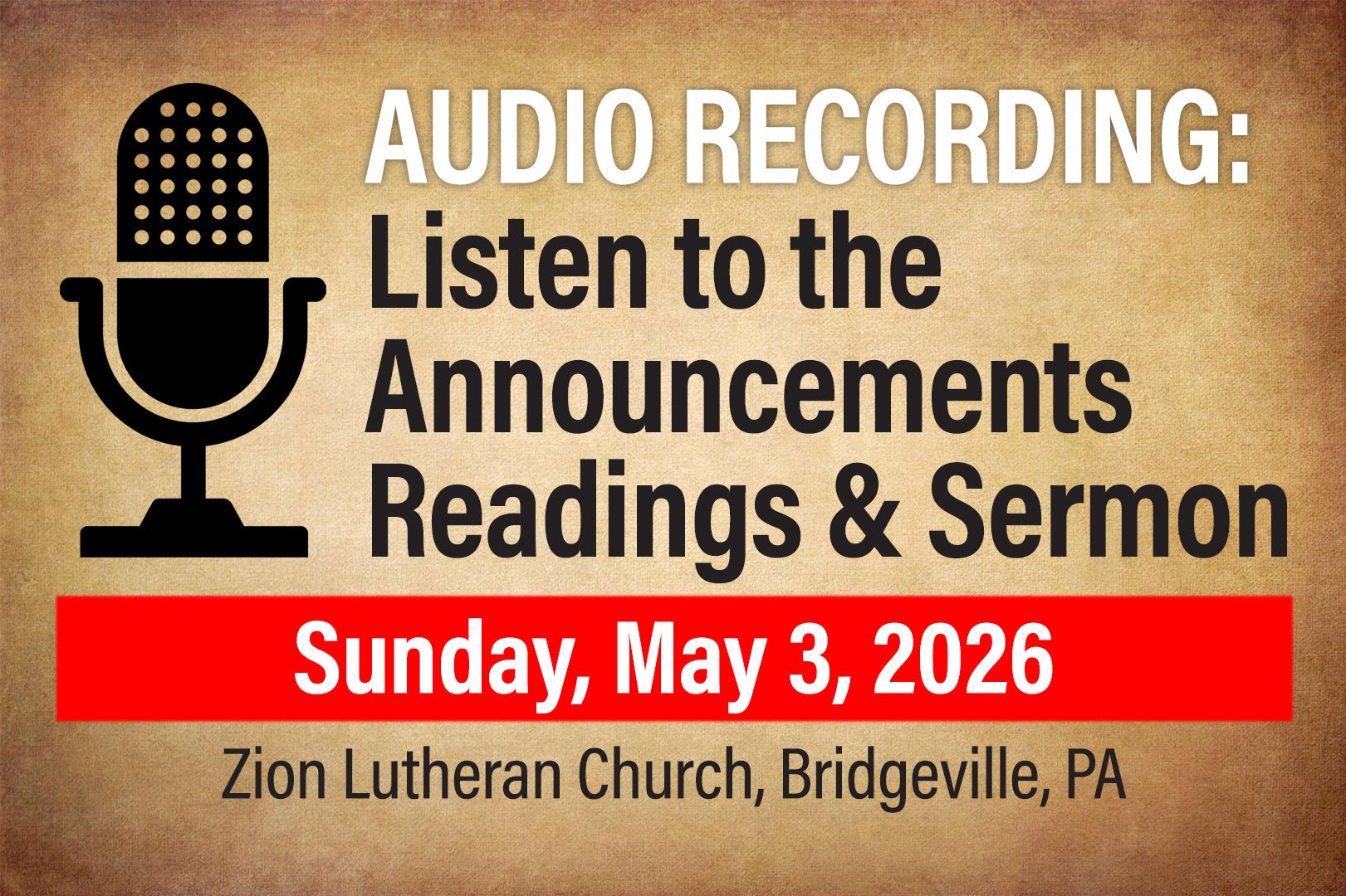 Audio: Announcements, Readings & Sermon for Sunday, May 3, 2026