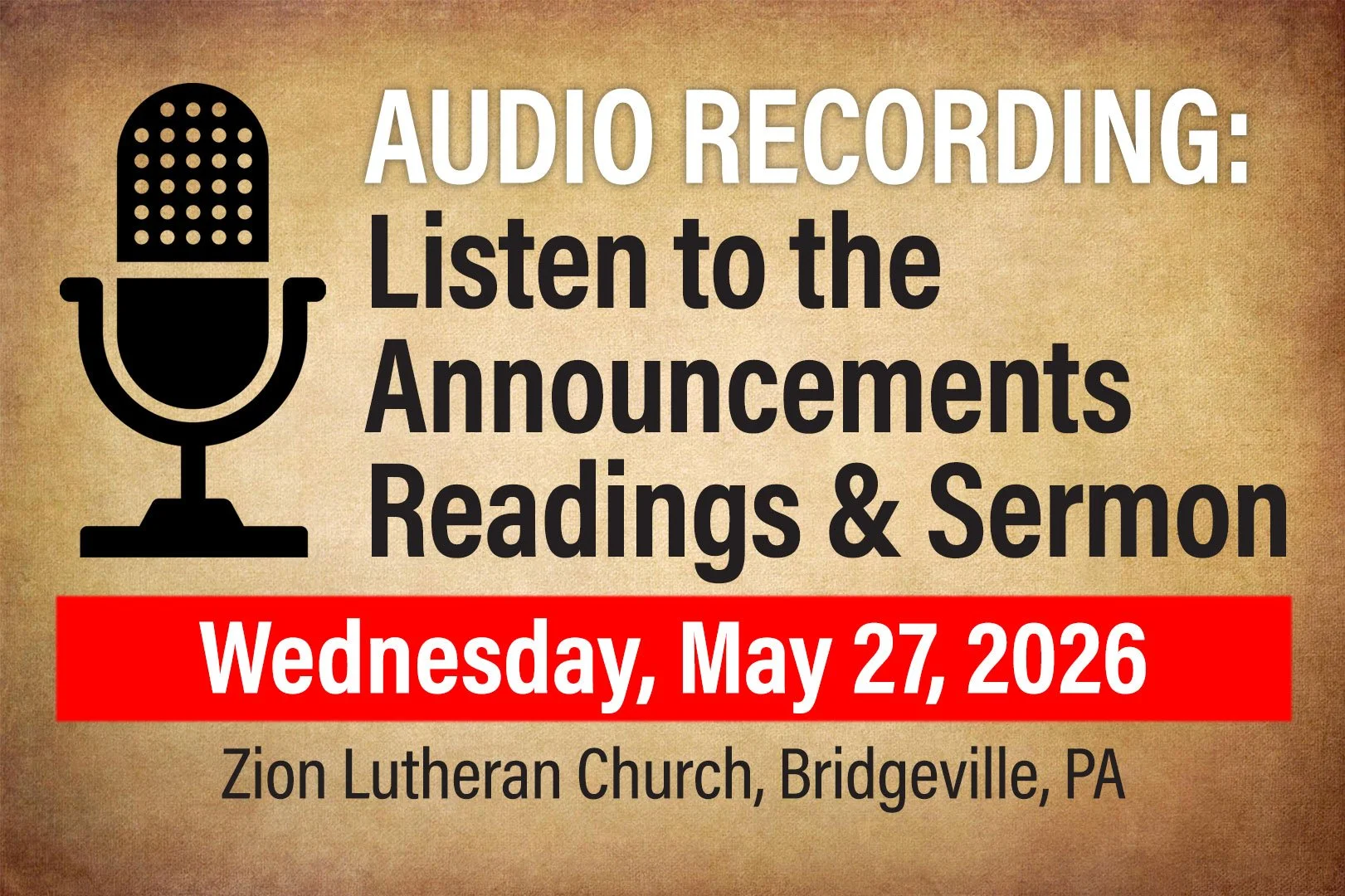 AUDIO: Wednesday, May 27, 2026