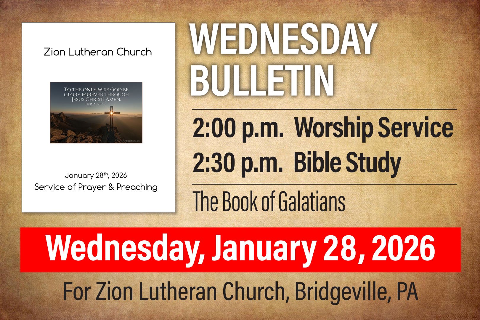 Bulletin: Wednesday, January 28, 2026