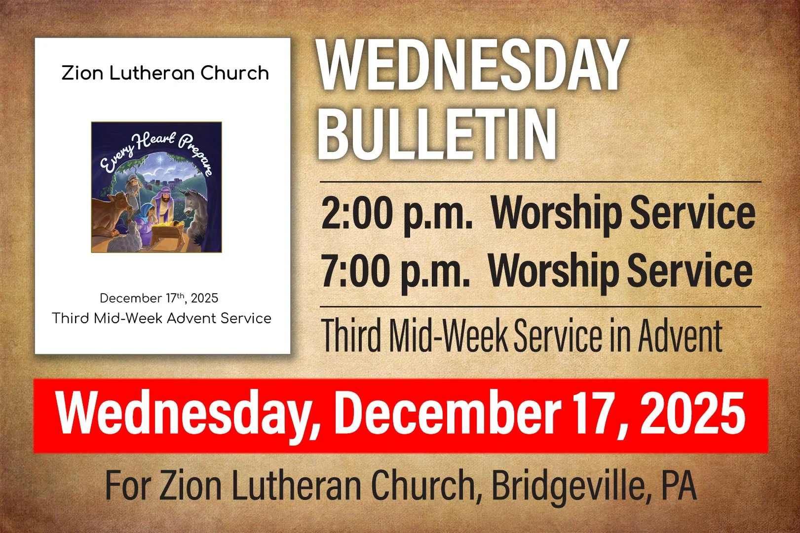Bulletin: Wednesday, December 17, 2025