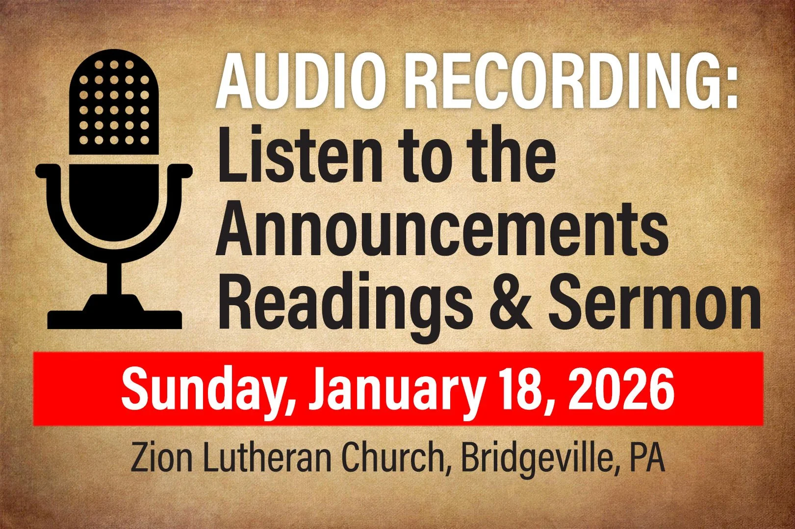 Audio: Sunday, January 18, 2026