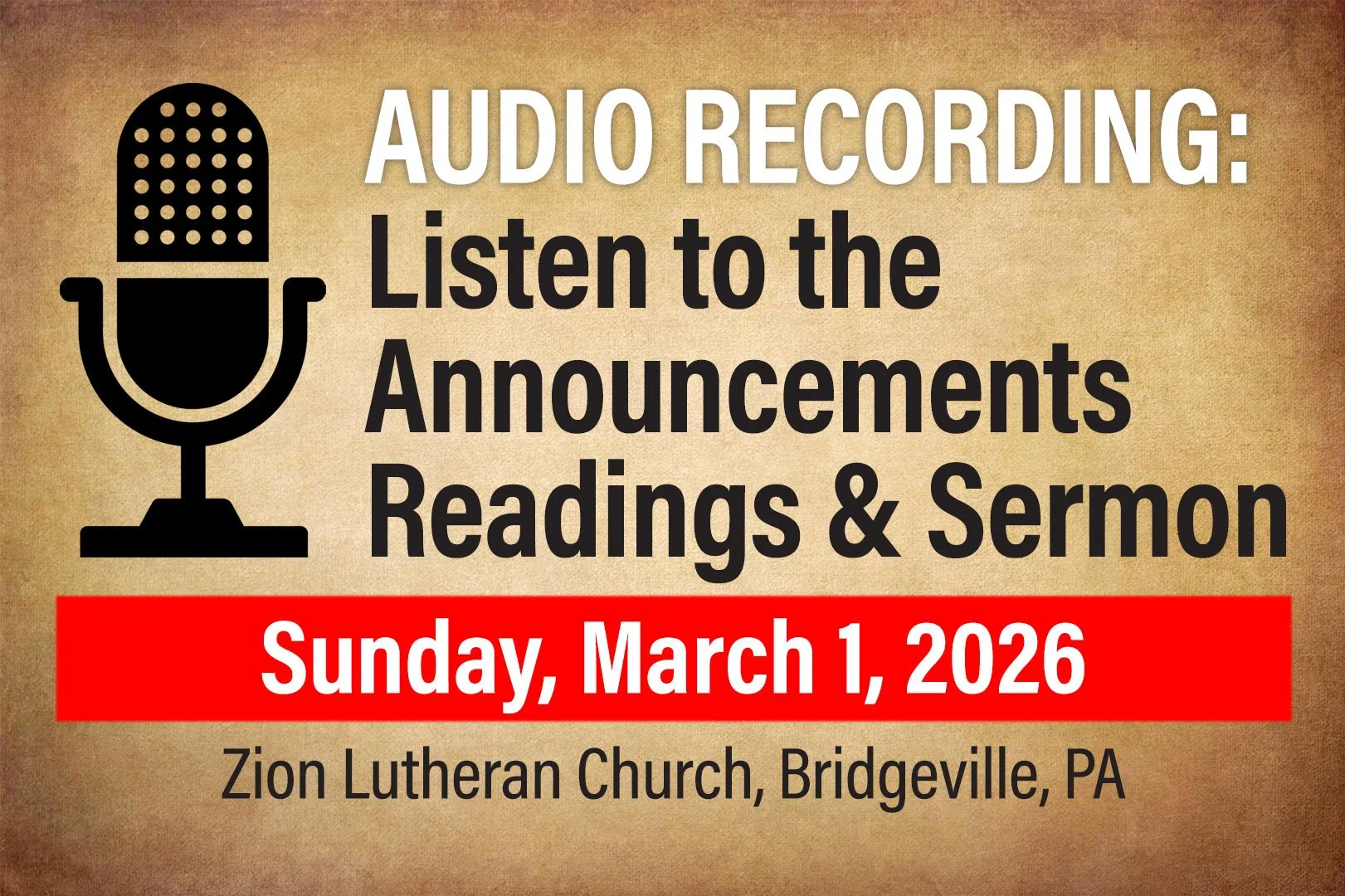 Audio: Sunday, March 1, 2026