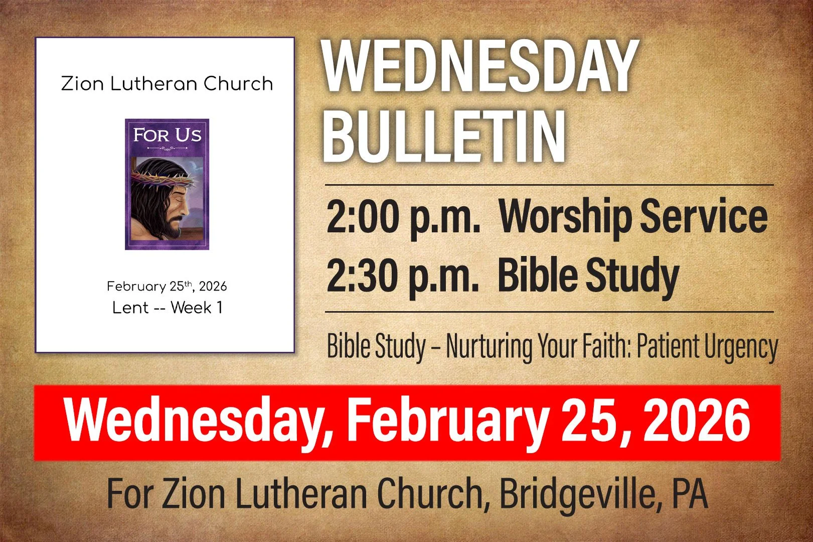 Bulletin: Wednesday, February 25, 2026