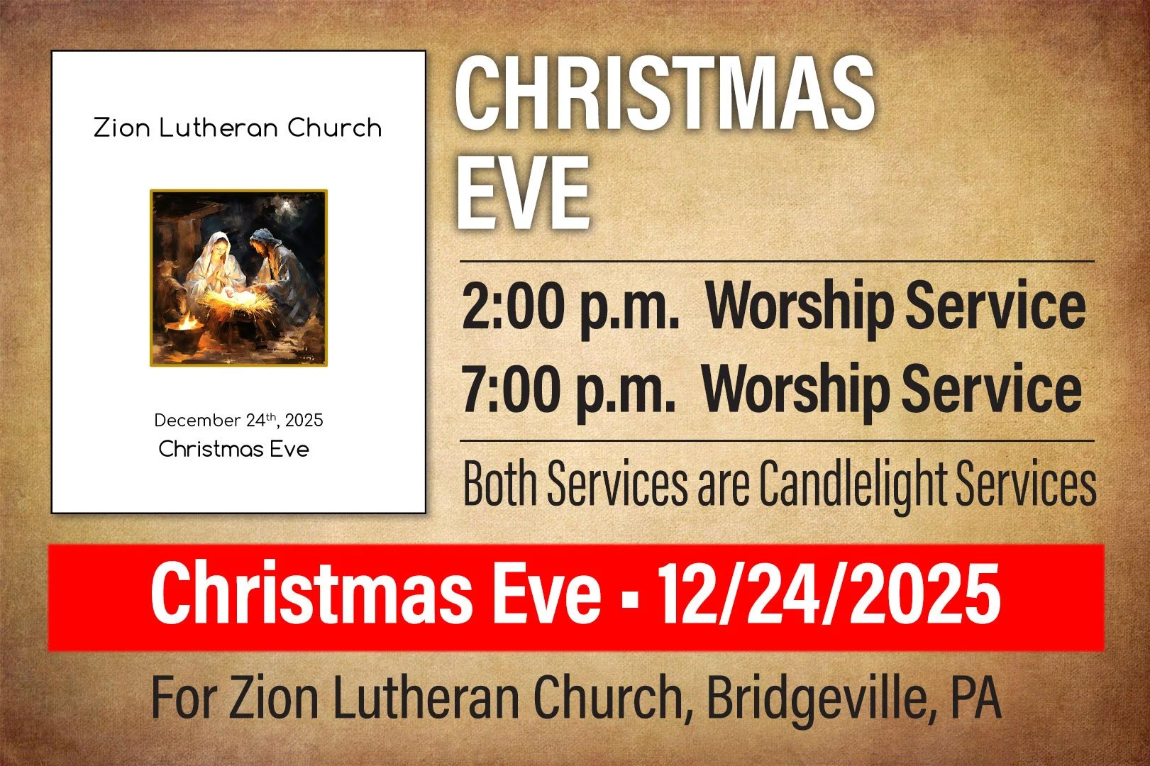 Bulletin: Christmas Eve