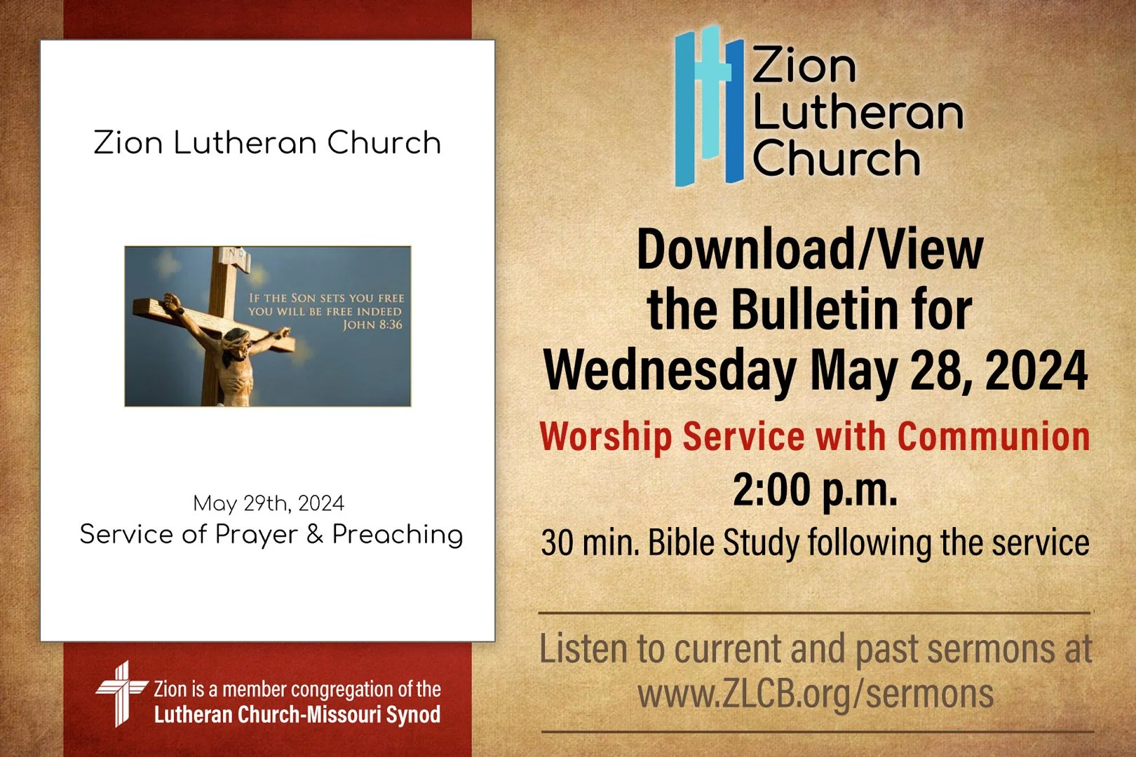 Bulletin for Wednesday May 29, 2024