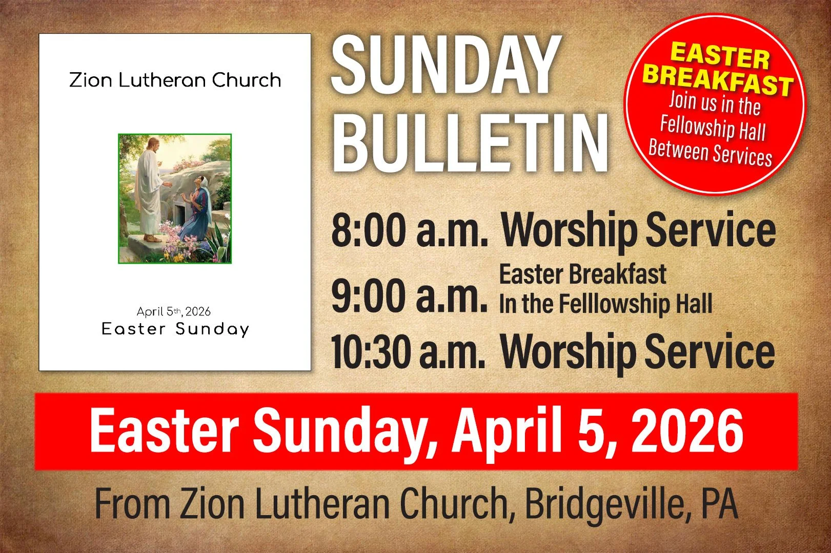 Bulletin: Easter Sunday, April 5, 2026