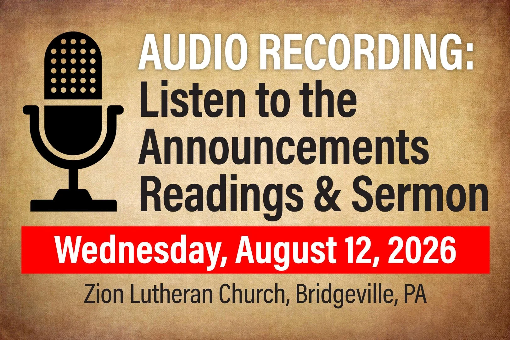 Audio: Wednesday, August 12, 2026 - Readings and Sermon