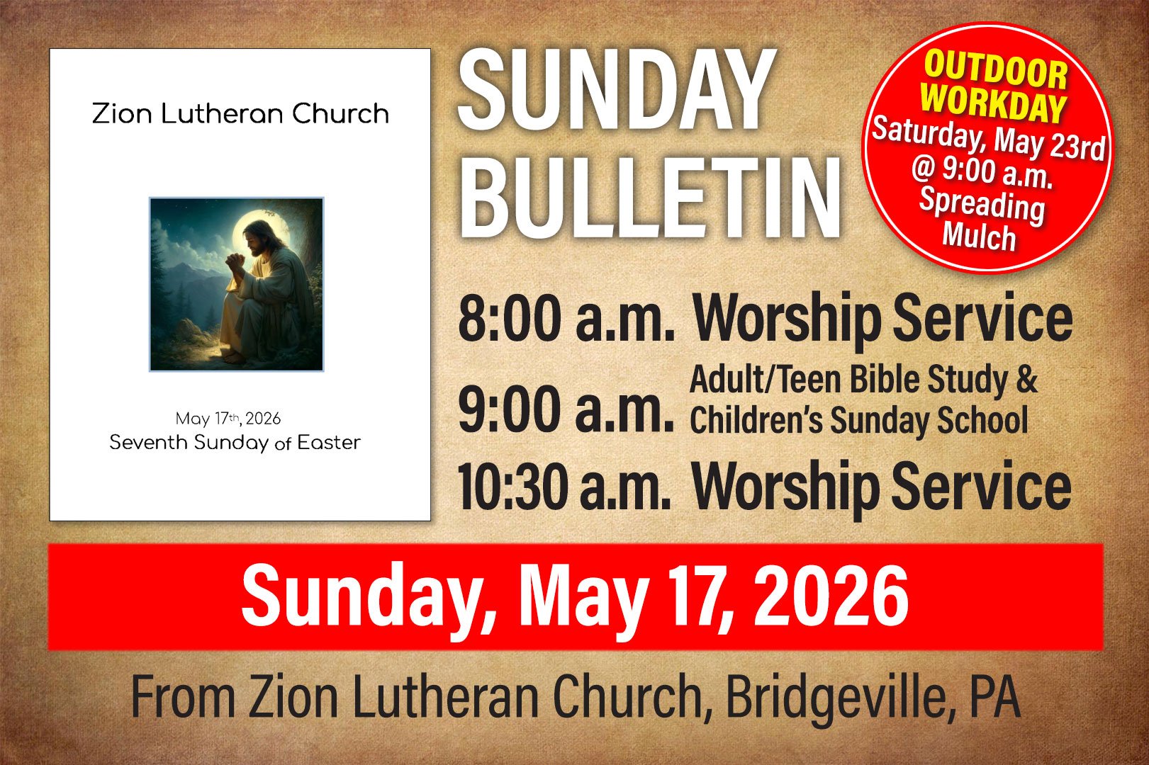 Bulletin: Sunday, May 17, 2026