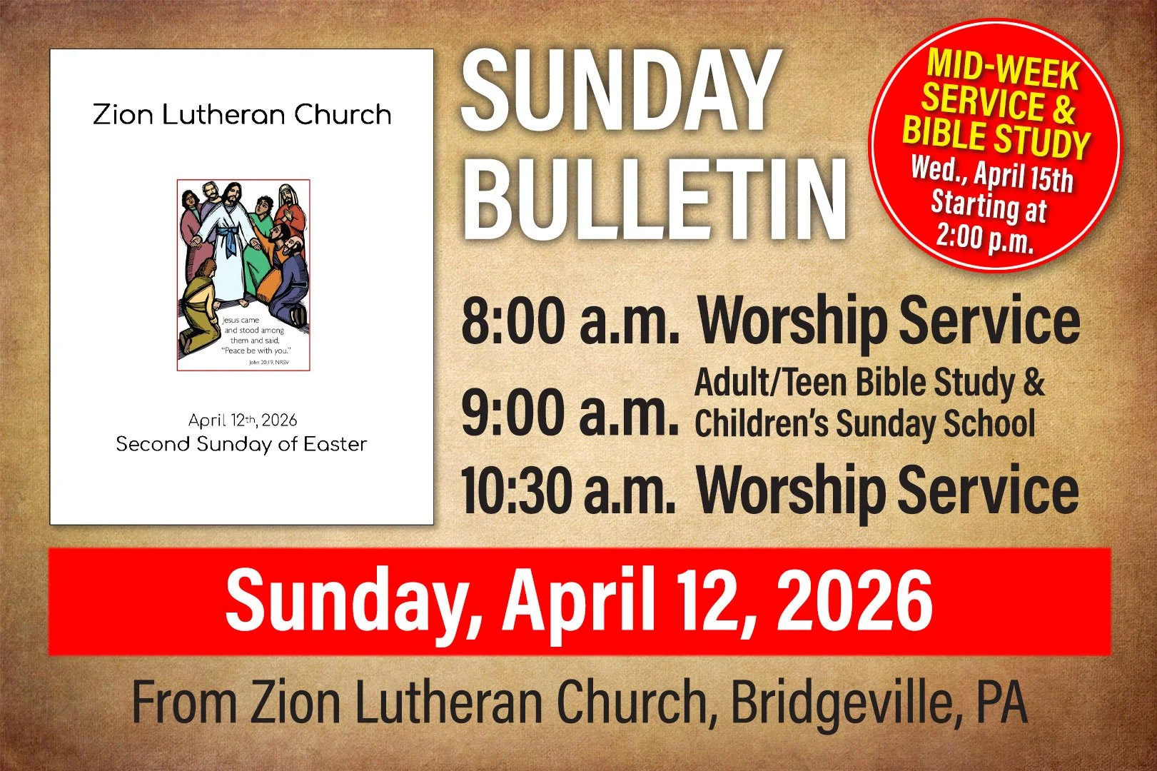 Bulletin: Sunday, April 12, 2026