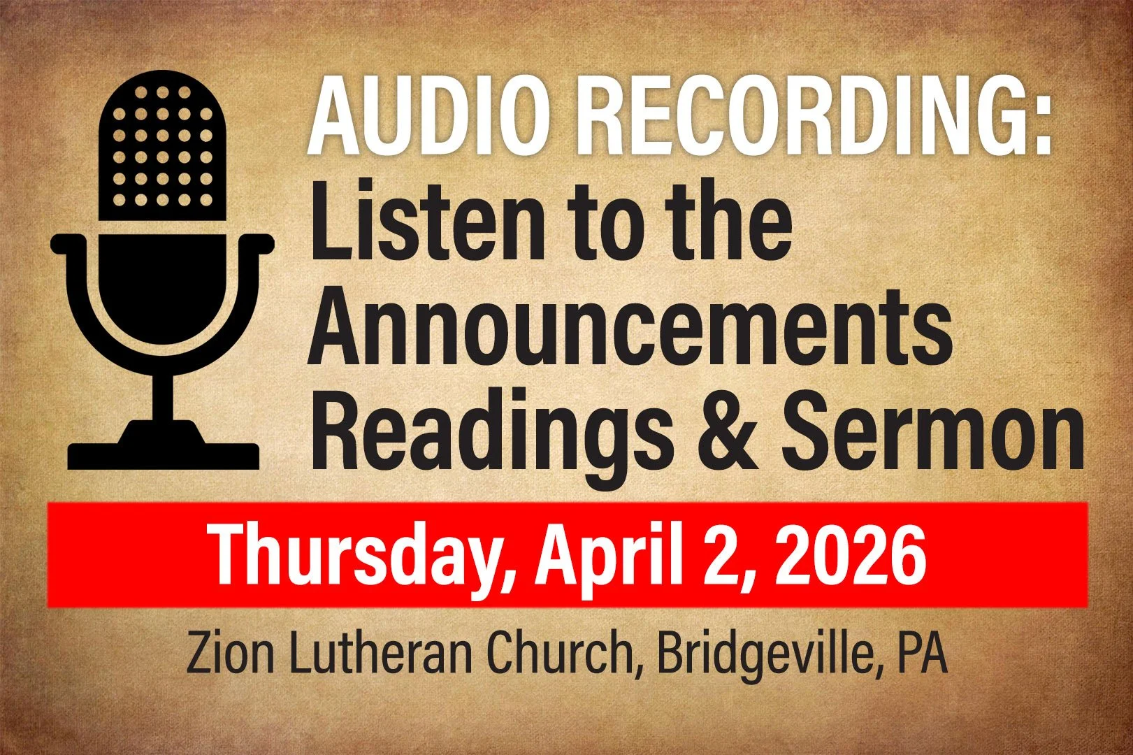 Audio: Maundy Thursday, April 2, 2026