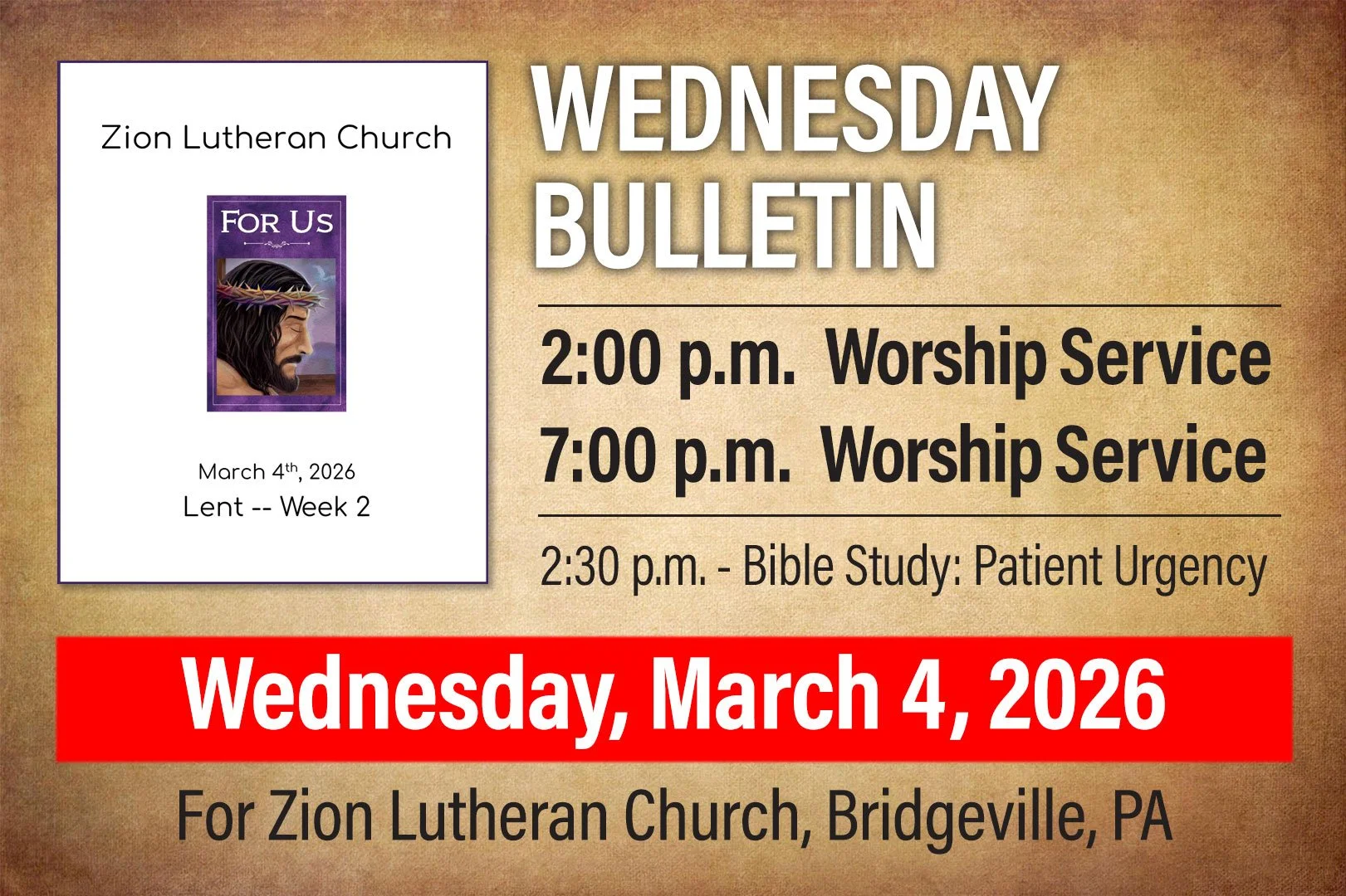bulletin: Wednesday, March 4, 2026