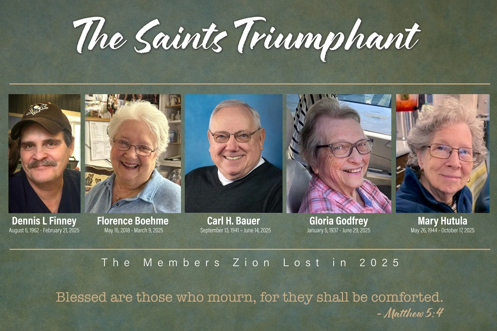 The Saints Triumphant ... The Members Zion Lost in 2025