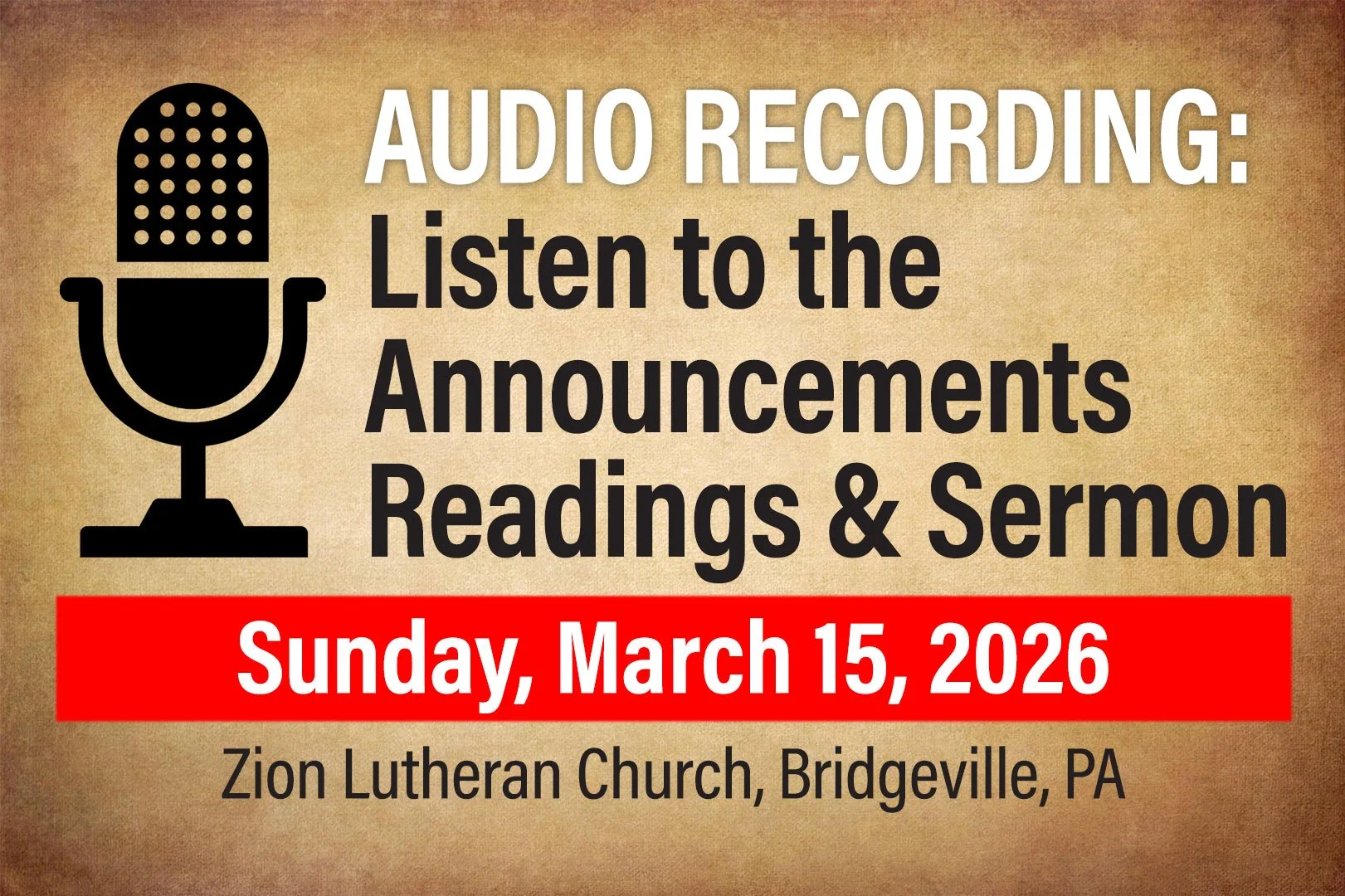 Audio: Sunday, March 15, 2026