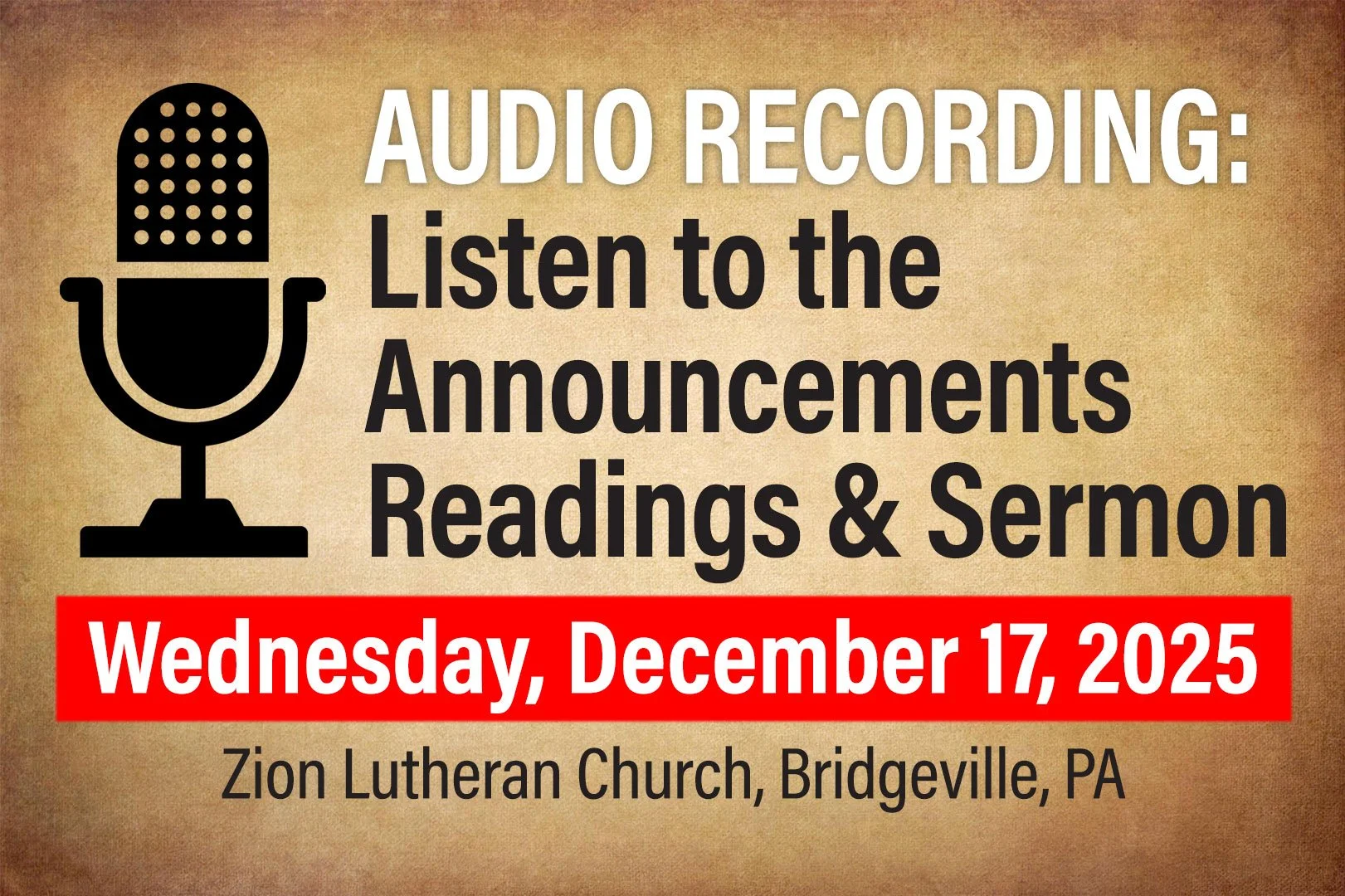 AUDIO: Wednesday, December 17, 2025