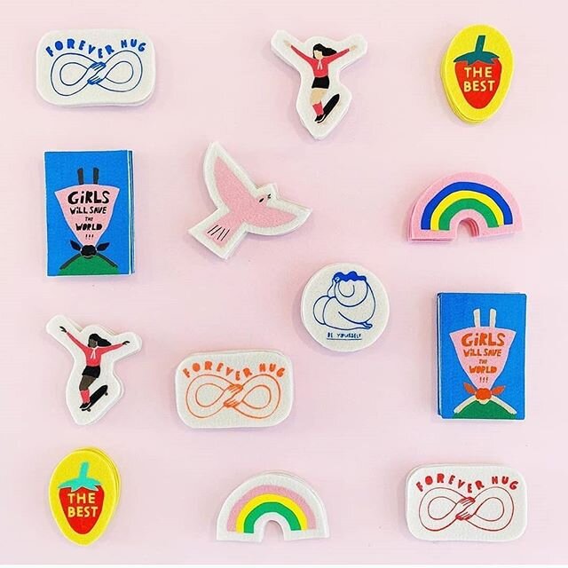 So many cool patches! 🍓 All of these templates are available to download from @bobbin.hood and all the proceeds go to @friendsofbasha, an amazing safe house for exploited women in Bangladesh. You can use your template to screen print your own patche