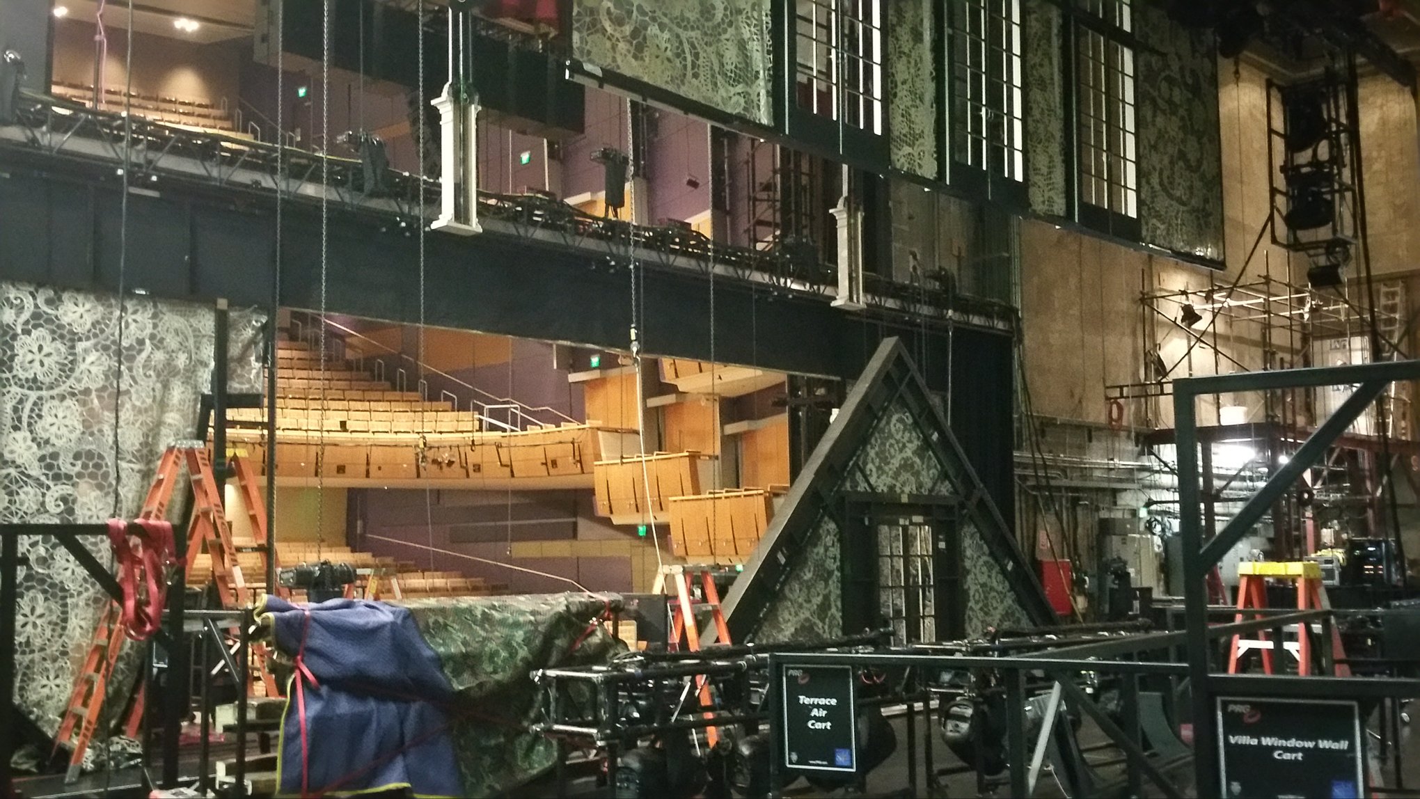 Loading the set into the theater for tech!