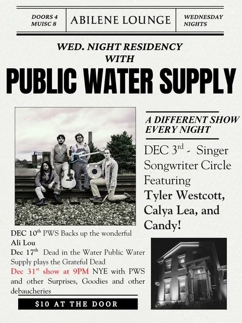 Wed Night Residency with "Public Water Supply"--Singer Songwriter Circle