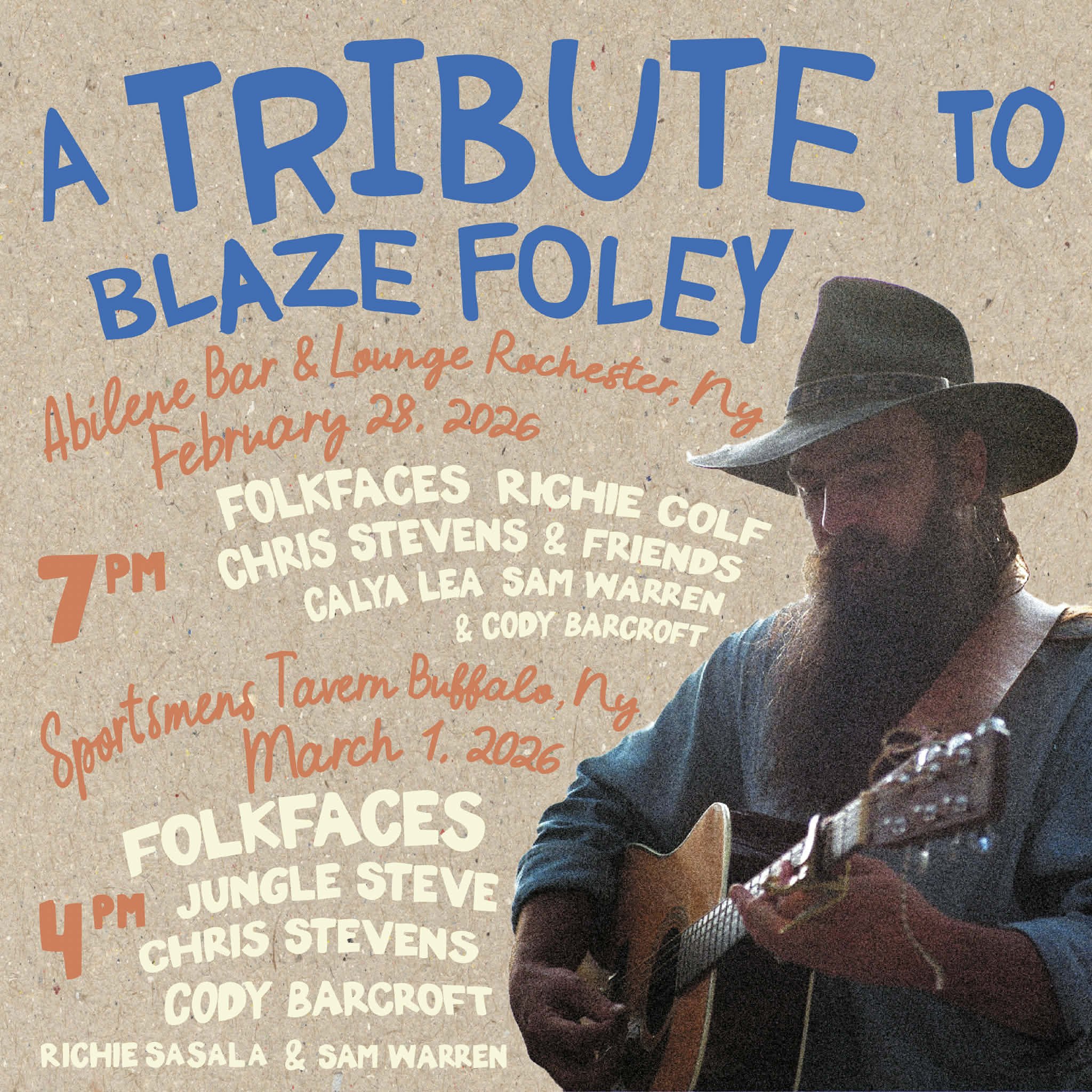 Tribute to Blaze Foley, Hosted by Folkfaces and Friends