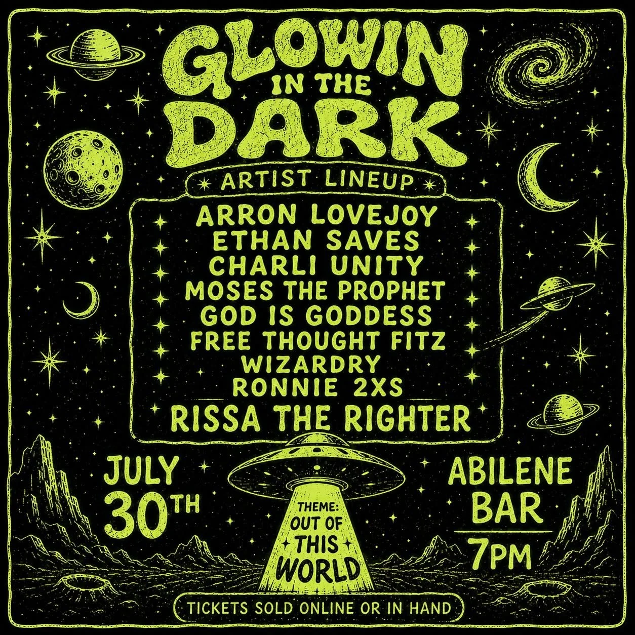 "Glow in the Dark"--"Rissa The Righter" Birthday Bash with many special guests!
