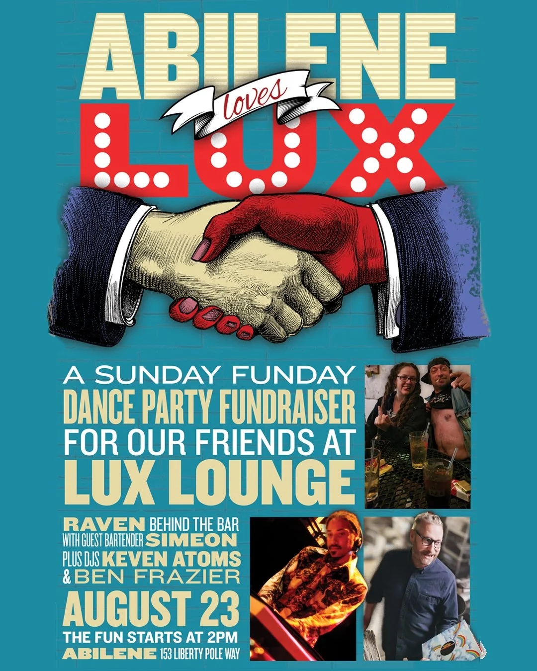 "Abilene Loves Lux" Sunday Funday Dance Party Fundraiser for LUX