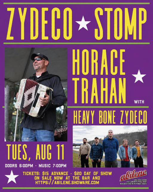Horace Trahan, Zydeco great from Ossun, Louisiana, backed by Heavy Bone Zydeco, next gen-Zydeco from Ithaca