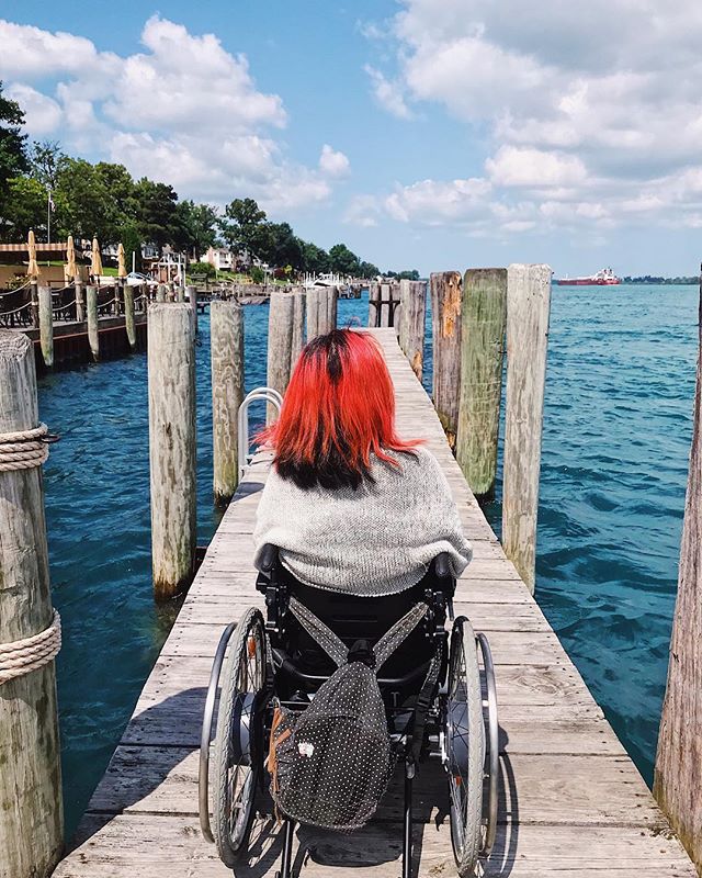 Sitting on the dock of the lake.
.
&ldquo;When the mind is silent like a lake the lotus blossoms.&rdquo; -Amit Ray #latergram #wheelchairtravel .
.
.
.
#wheelchairlife #wheelchairgirl #accessibletravel #travelblogger #michigan #puremichigan #lakehuro