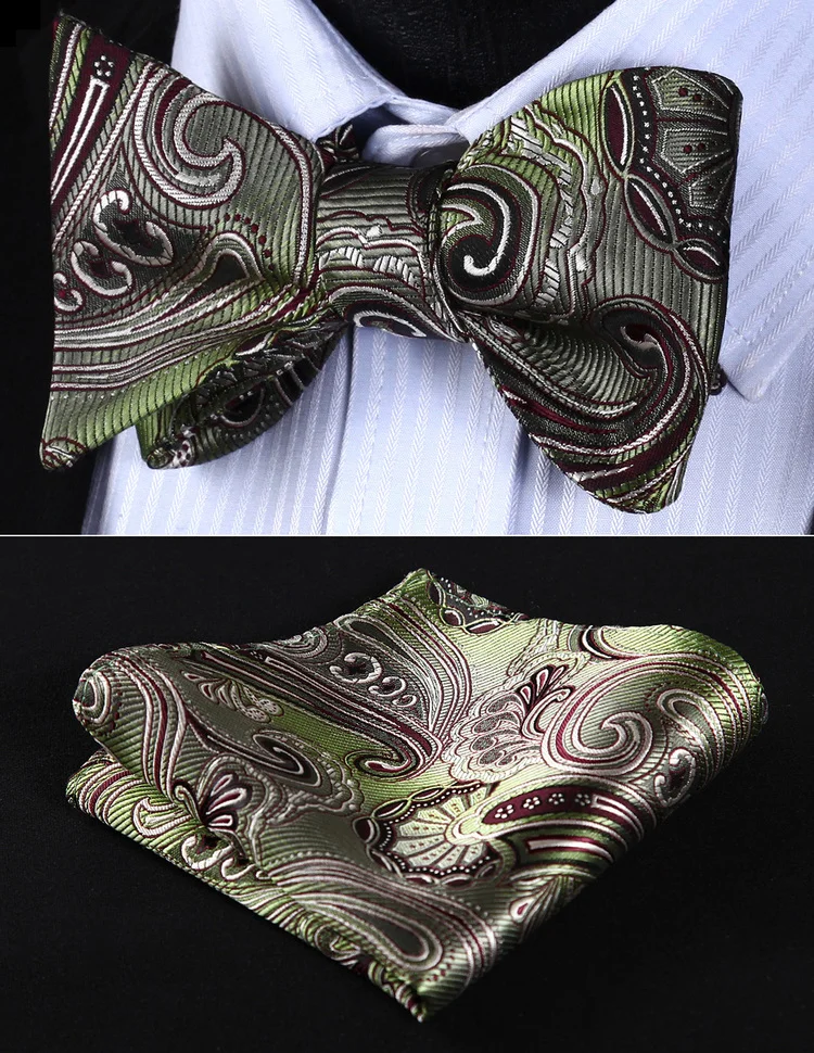Wedding-Party-Pocket-Square-BP923TS-Olive-Green-Paisley-Bowtie-Men-Silk-Self-Bow-Tie-handkerchief-set.jpg